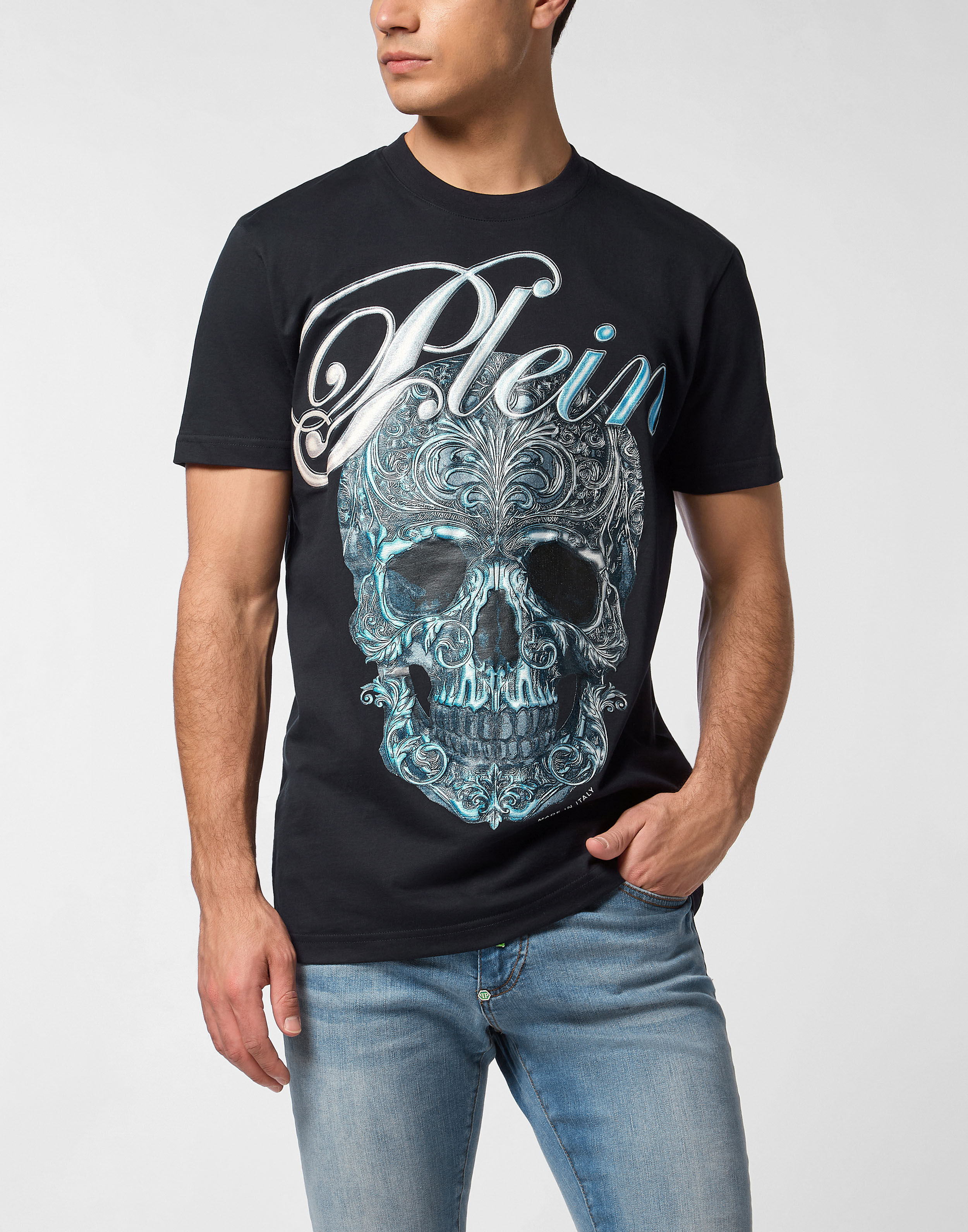 PHILPP PLEIN Round Neck T-Shirt Gradient Skull