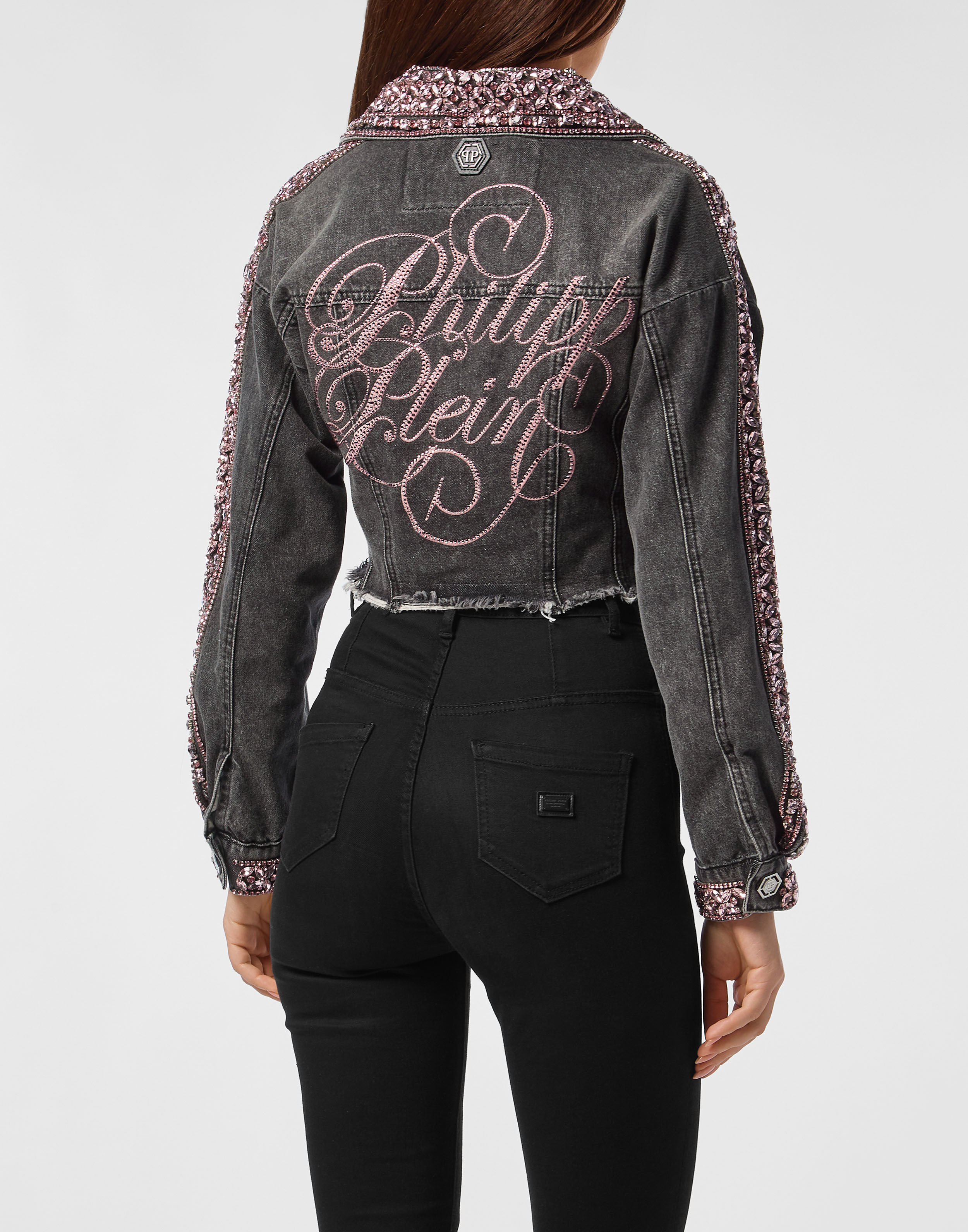 PHILPP PLEIN Cropped Denim Jacket