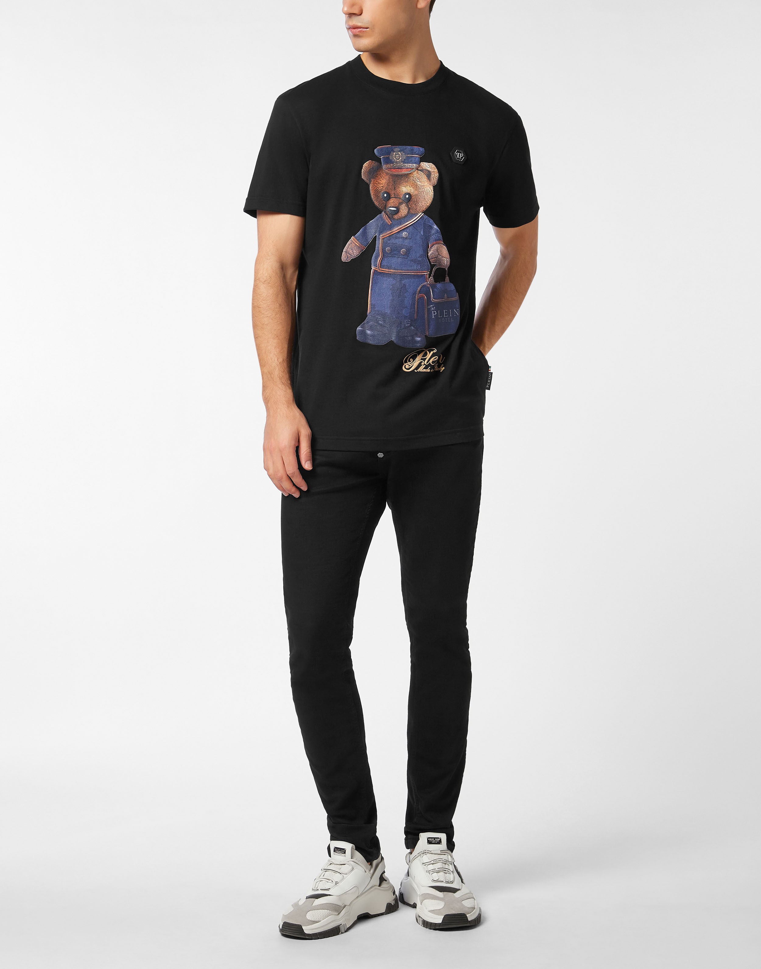 PHILPP PLEIN Round Neck T-Shirt Teddy Doorman