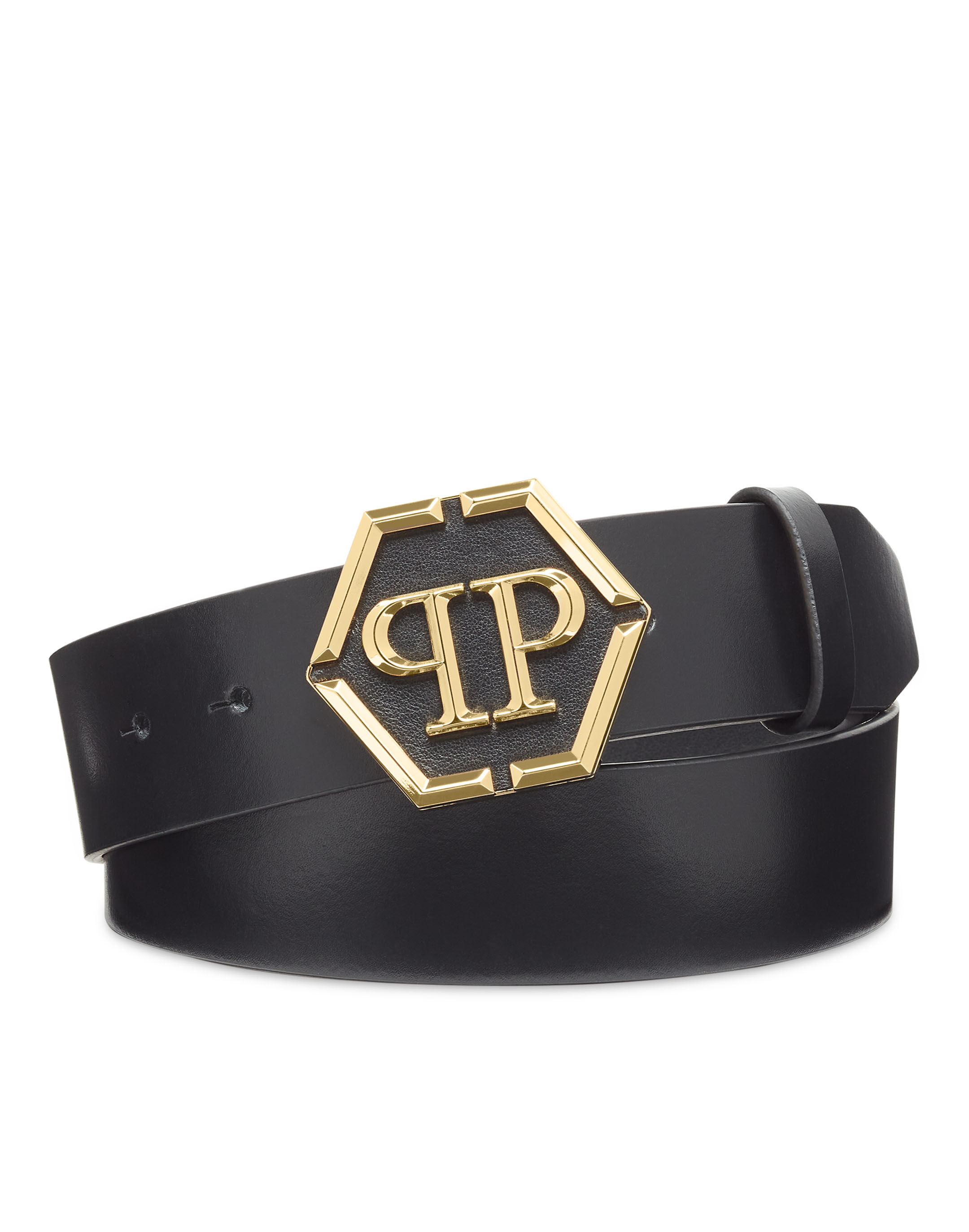 PHILPP PLEIN Leather Belt Hexagon