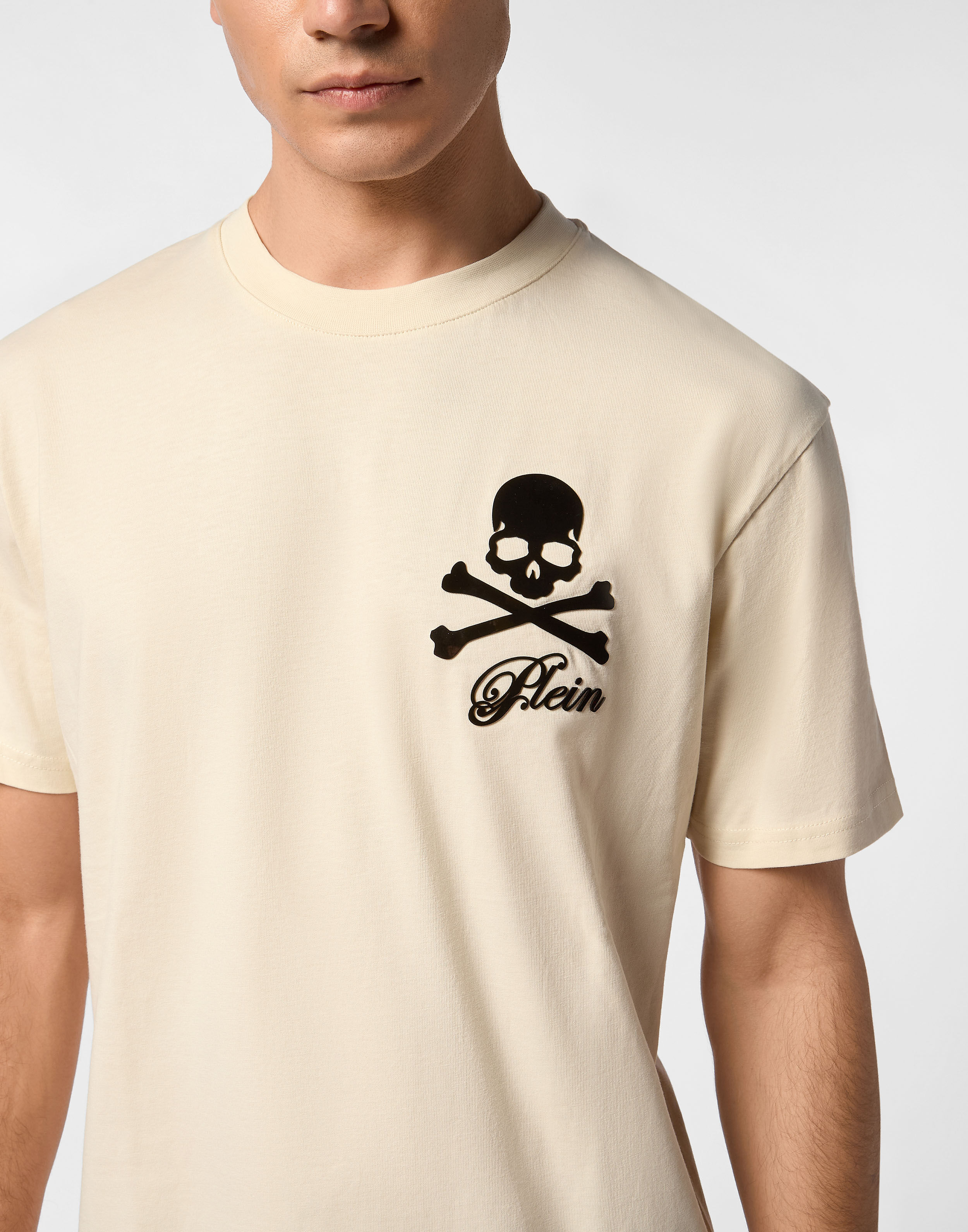 PHILPP PLEIN Printed Round Neck T-Shirt Skull & Bones