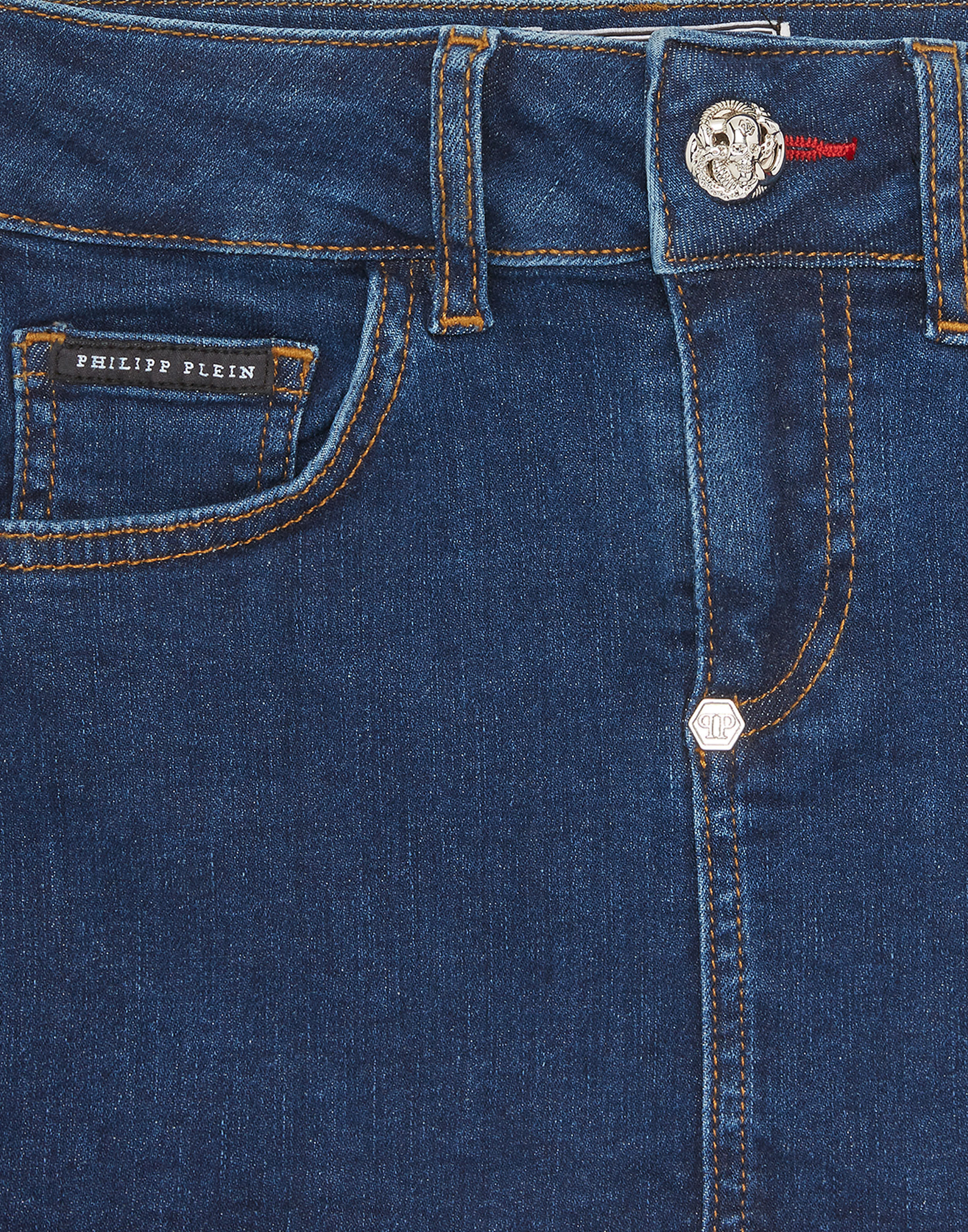 PHILPP PLEIN Denim Mini Skirt