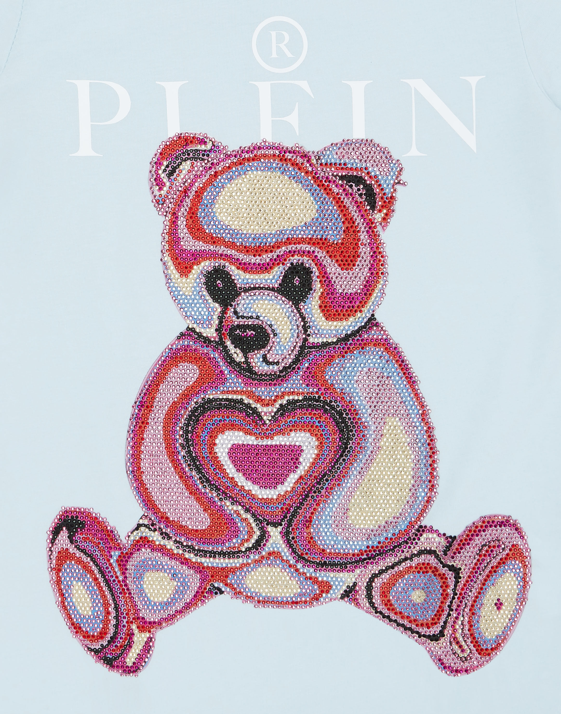 PHILPP PLEIN T-shirt Round Neck SS with Crystals Teddy Bear