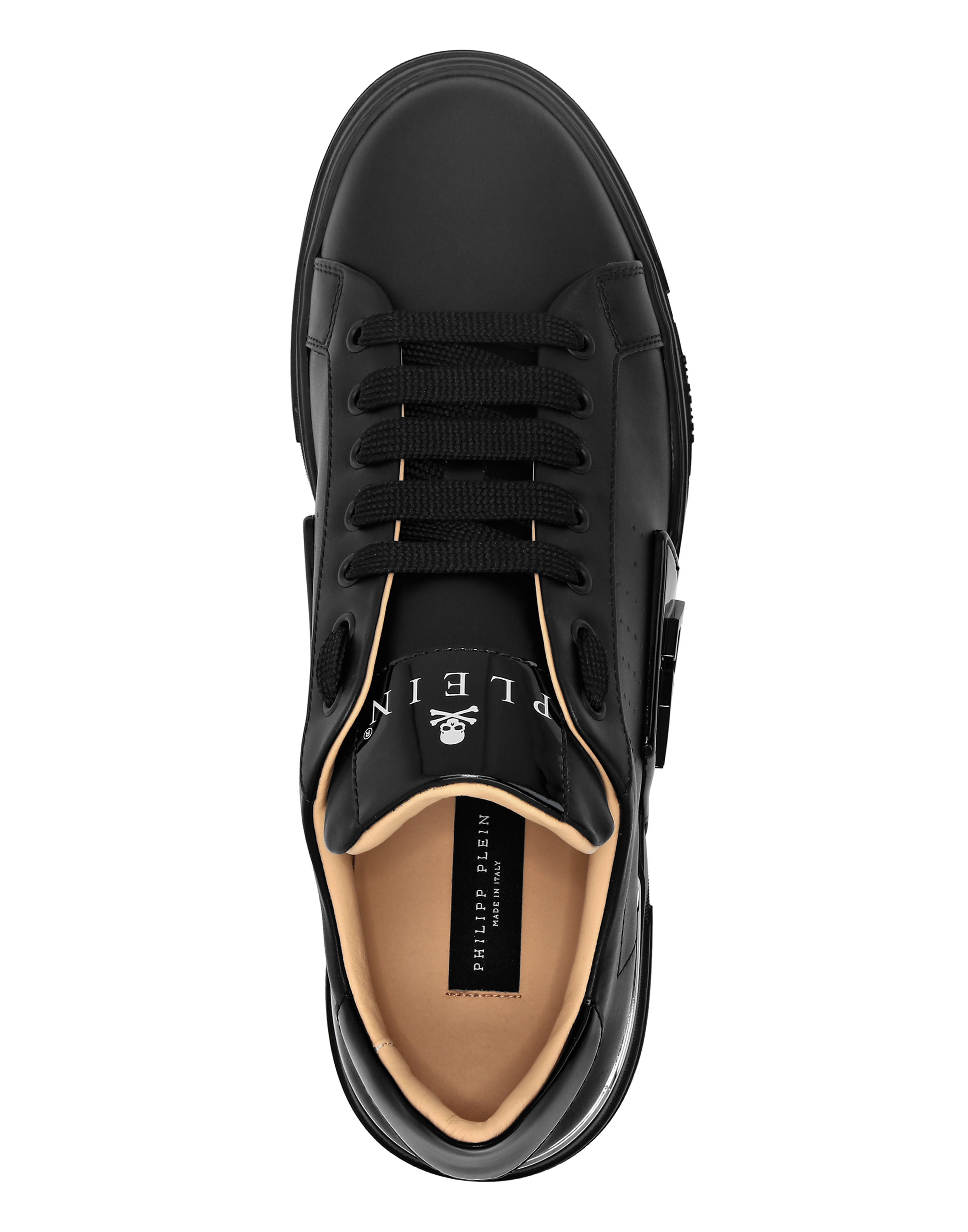 PHILPP PLEIN Lo-Top Leather Sneakers Phantom Kick$