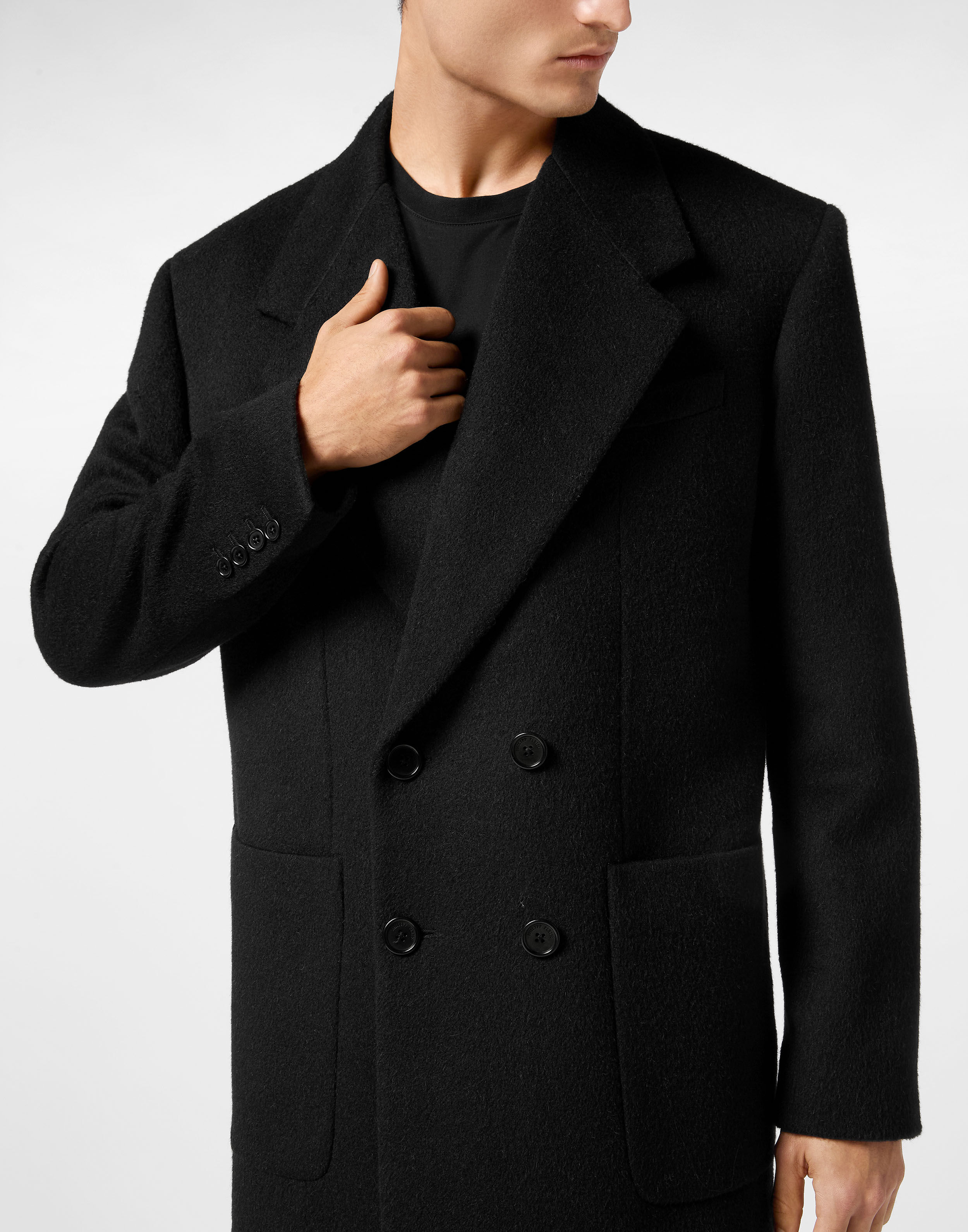 PHILPP PLEIN Wool/Cashmere Coat LS