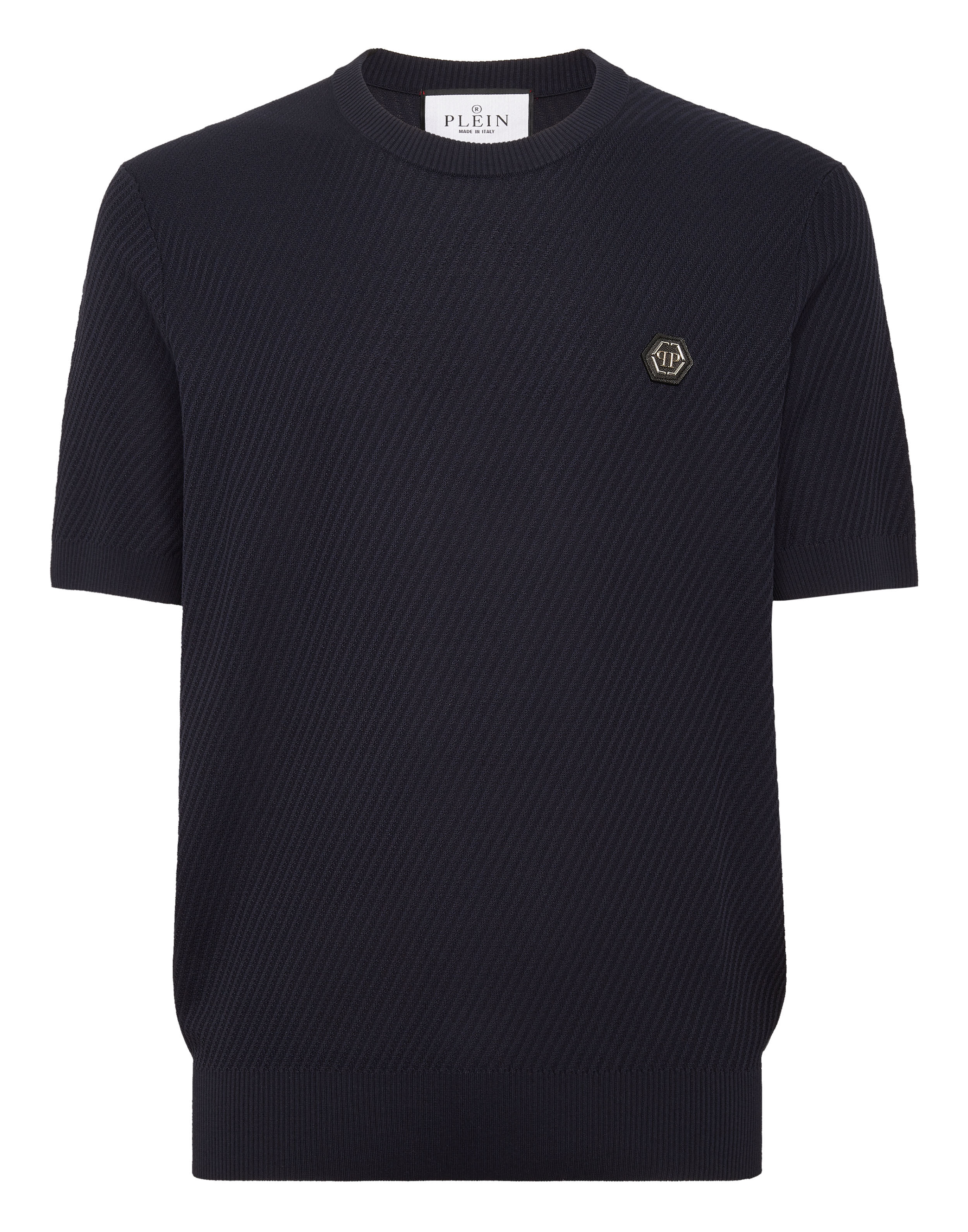PHILPP PLEIN Knited Round Neck T-Shirt Wool Silk Blend