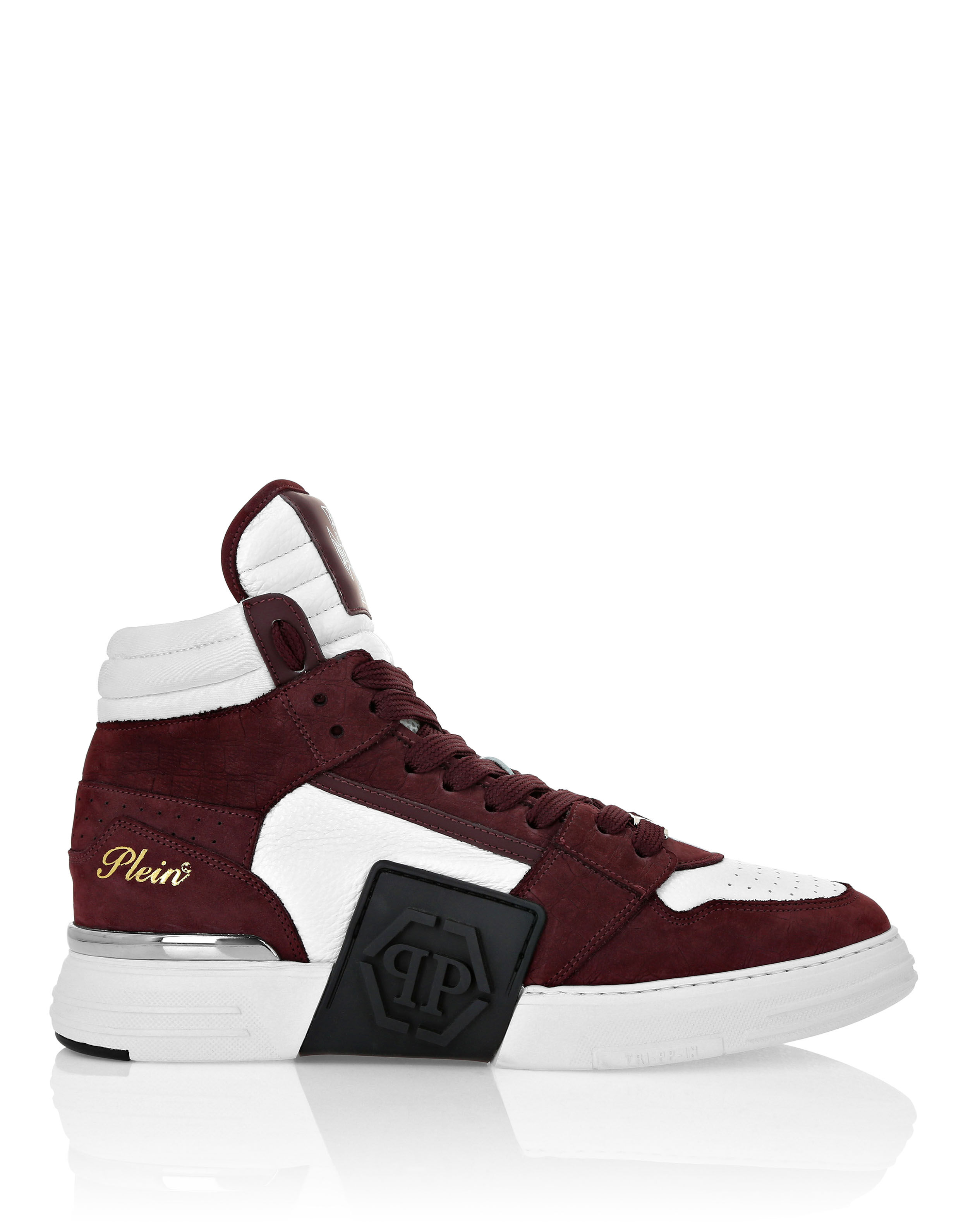 PHILPP PLEIN Nubuck Mid Top Sneakers Phantom