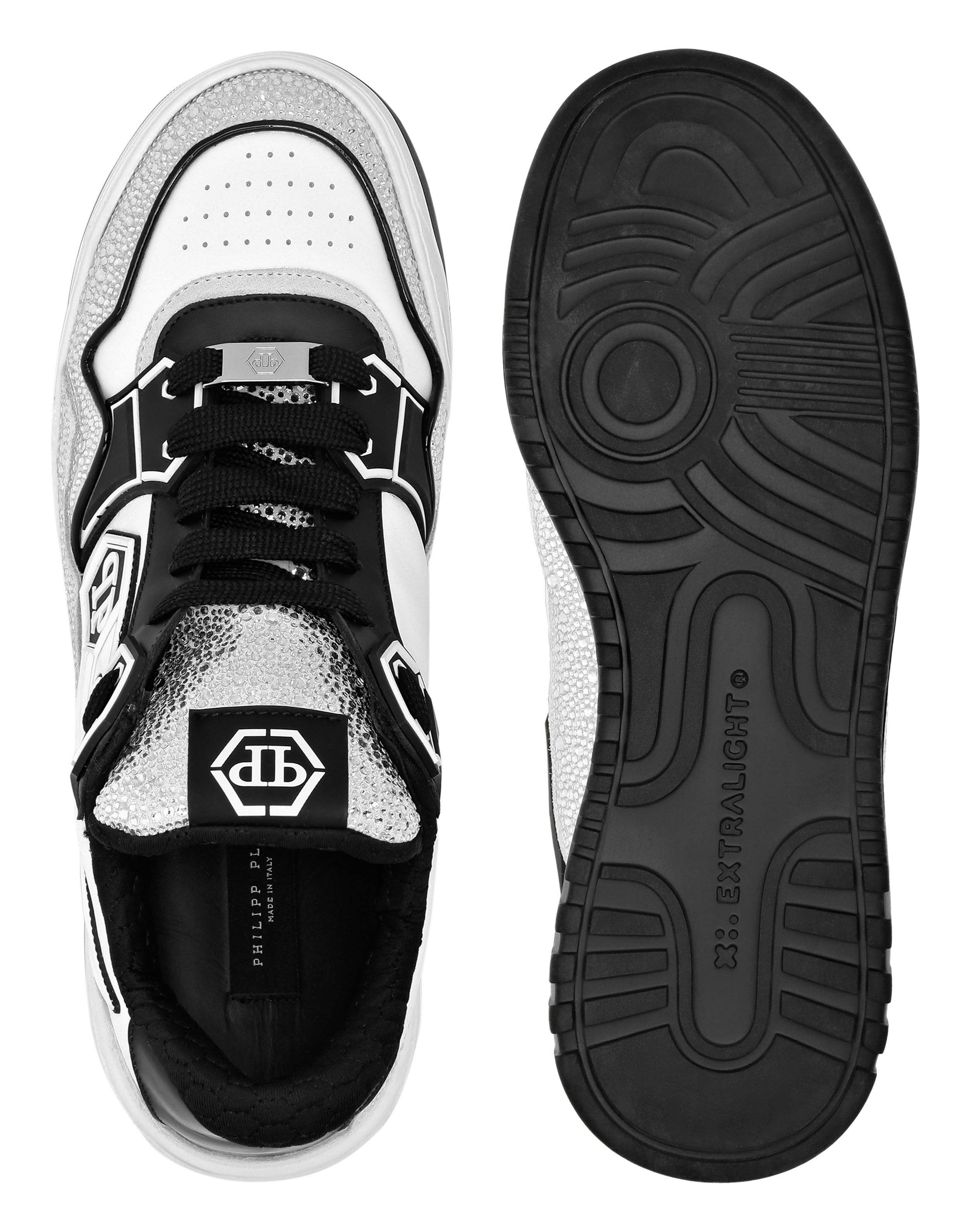 PHILPP PLEIN Leather Low-Top Sneakers Moon Walker