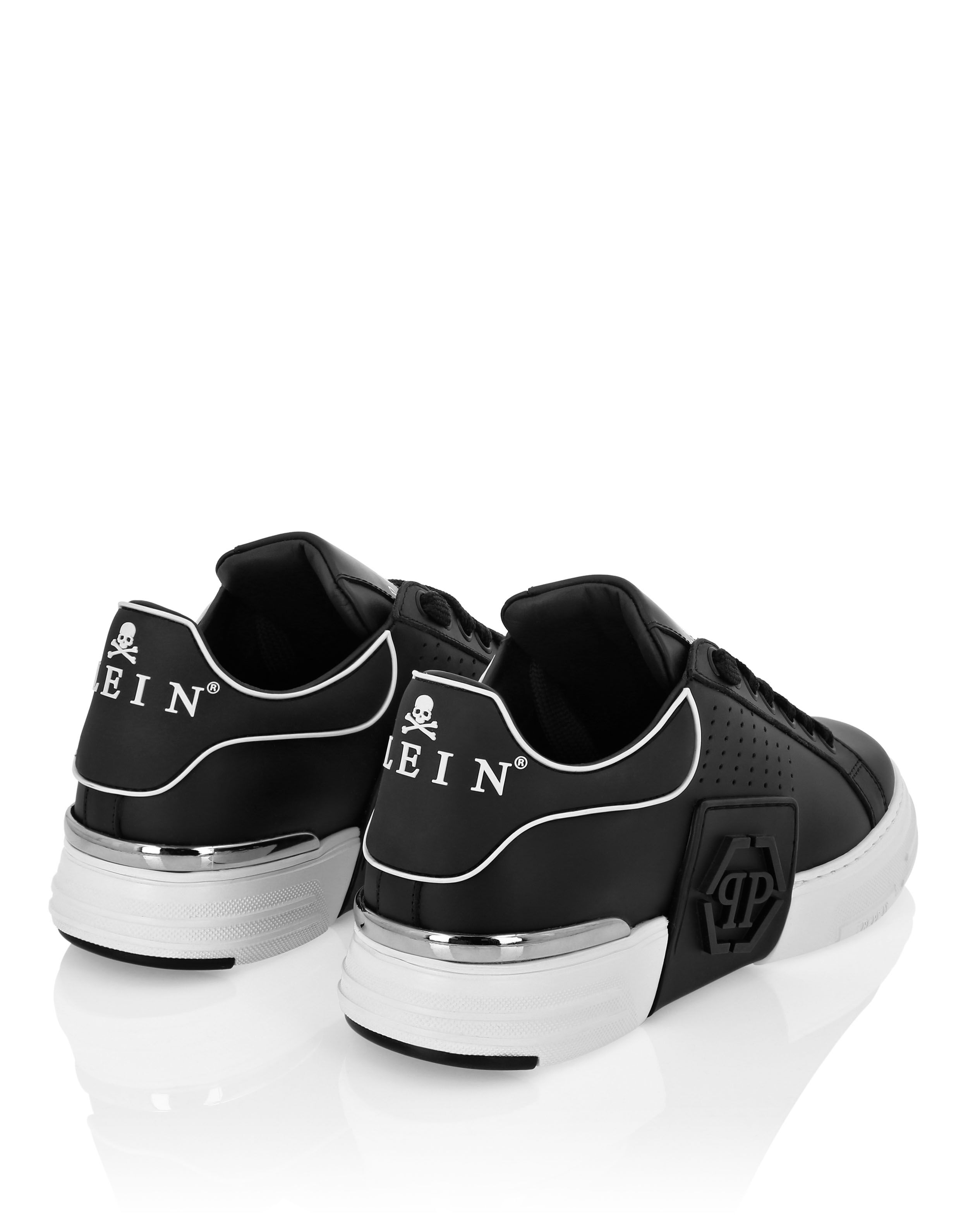 PHILPP PLEIN Nappa Leather Sneakers Low Top Hexagon
