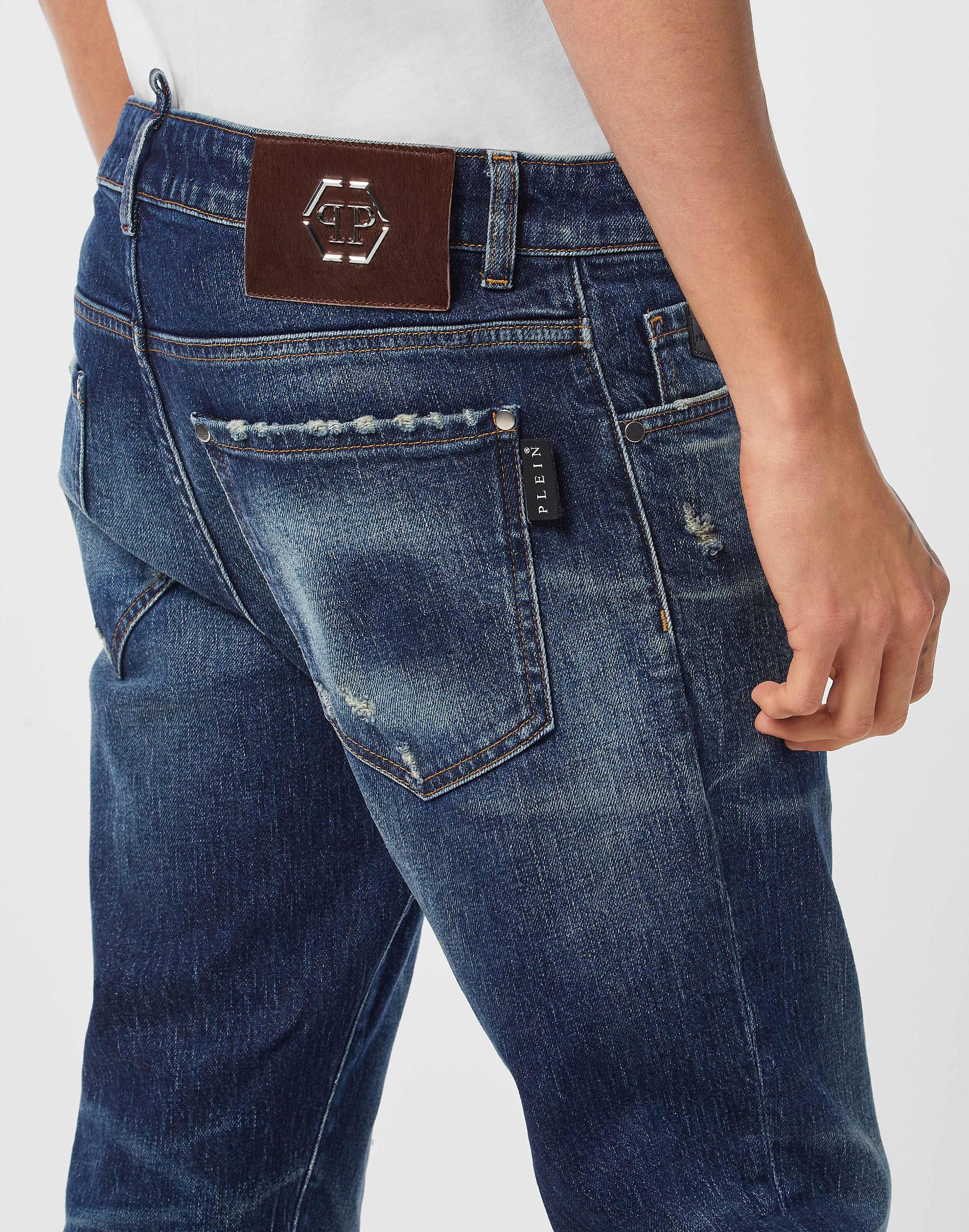 PHILPP PLEIN 5-Pocket Super Straight Cut Jeans PP