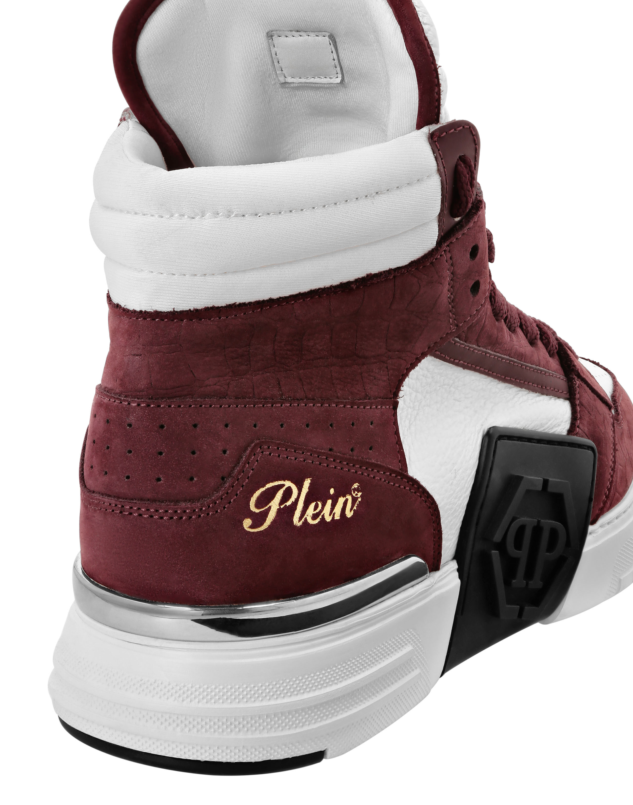 PHILPP PLEIN Nubuck Mid Top Sneakers Phantom