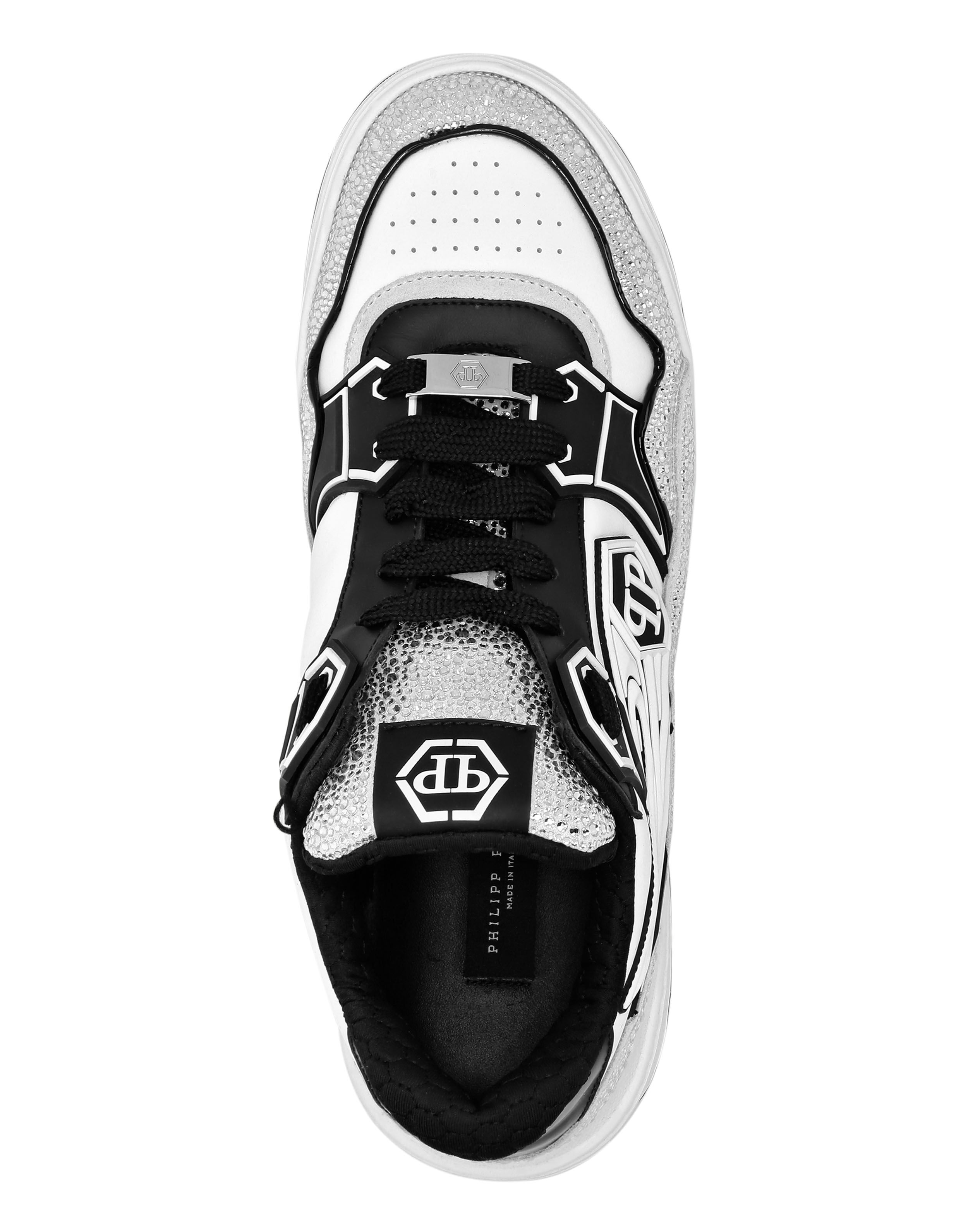 PHILPP PLEIN Leather Low-Top Sneakers Moon Walker