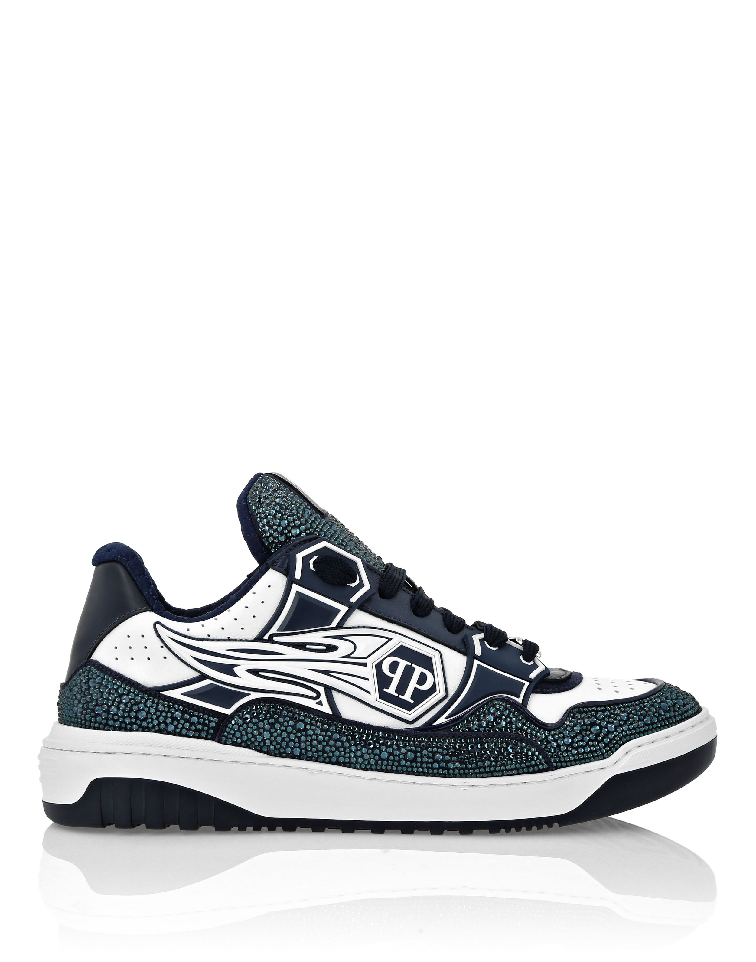 PHILPP PLEIN Leather Low-Top Sneakers Moon Walker