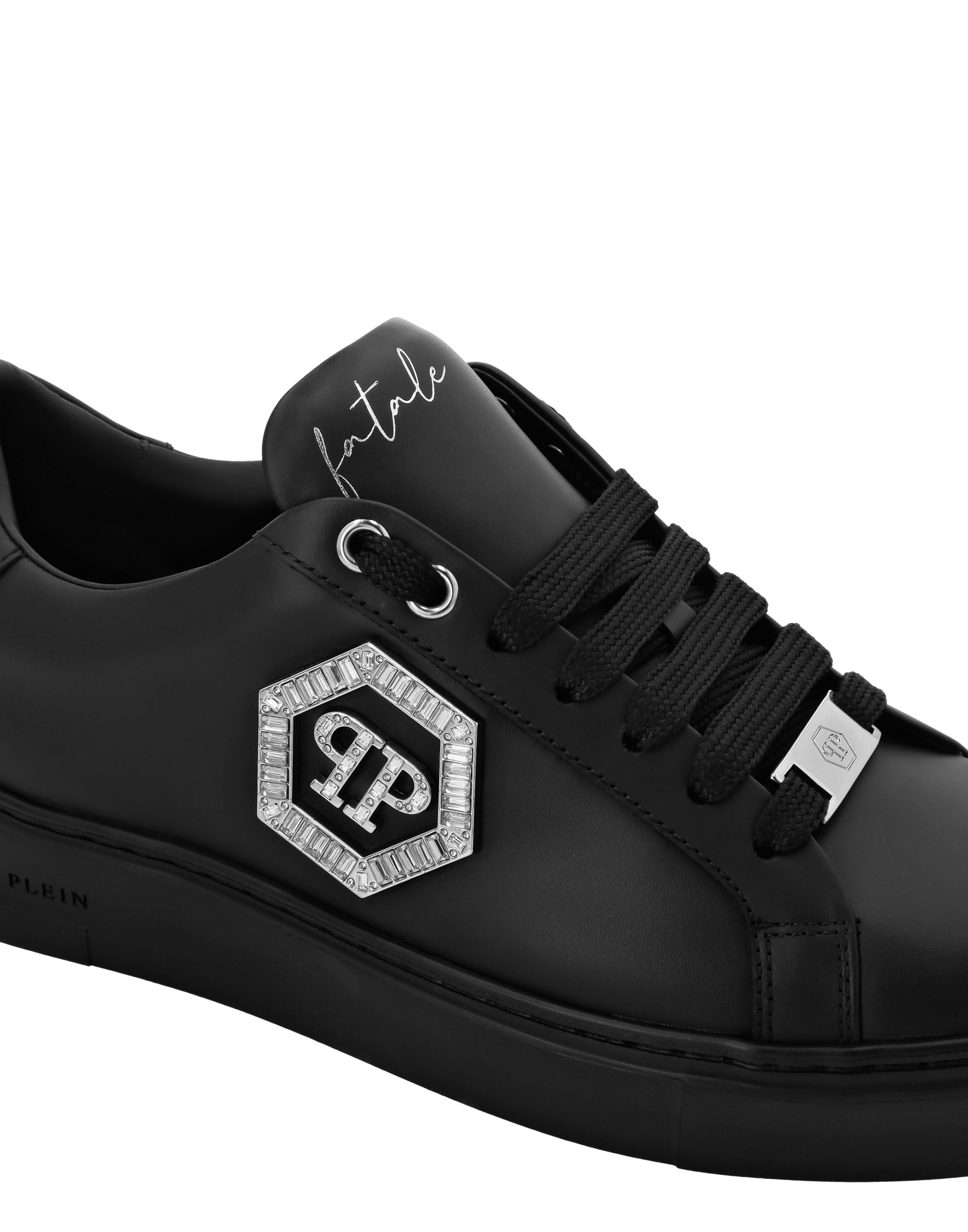PHILPP PLEIN Nappa Leather Low Top Sneakers Crystal Fatale