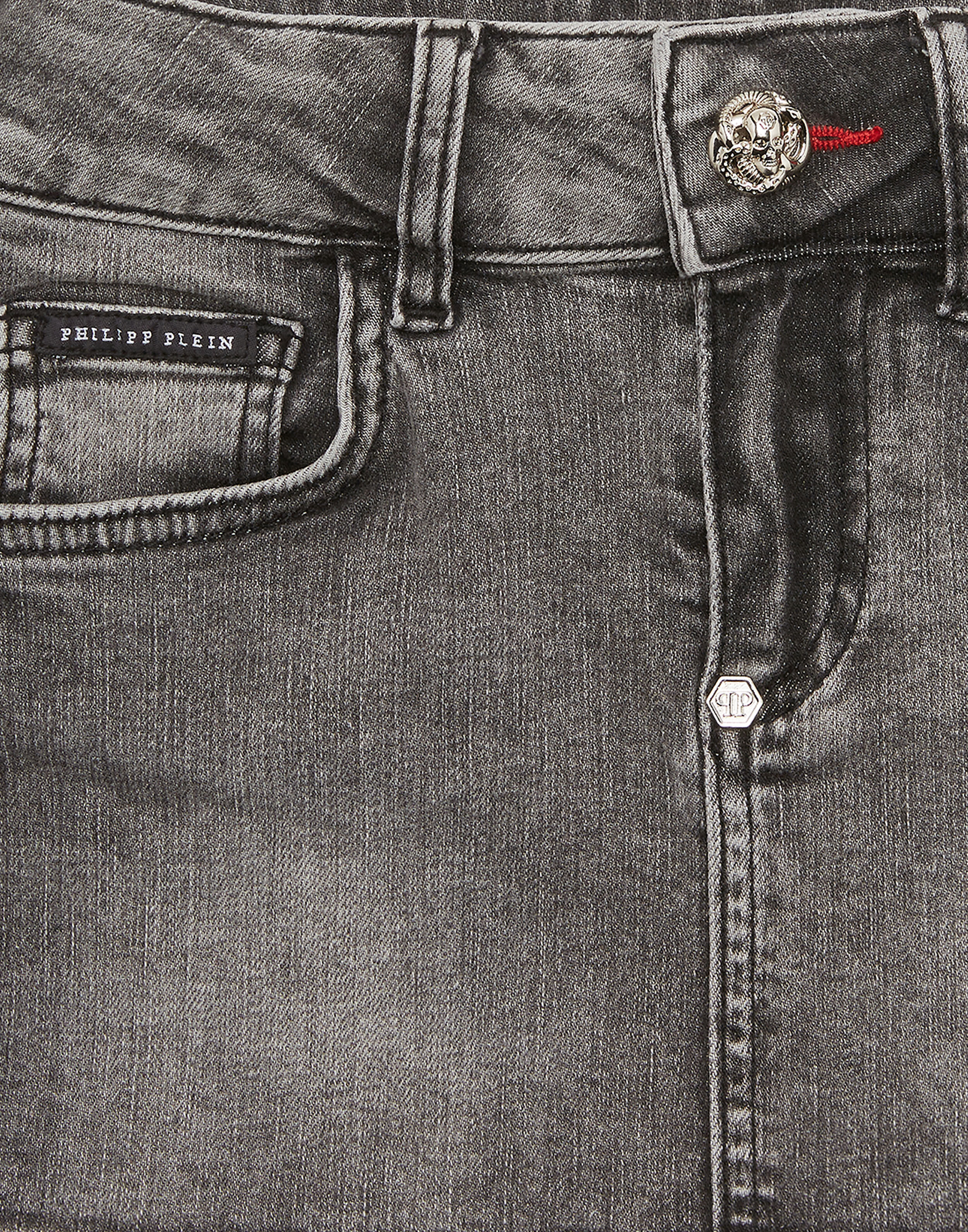 PHILPP PLEIN Denim Mini Skirt