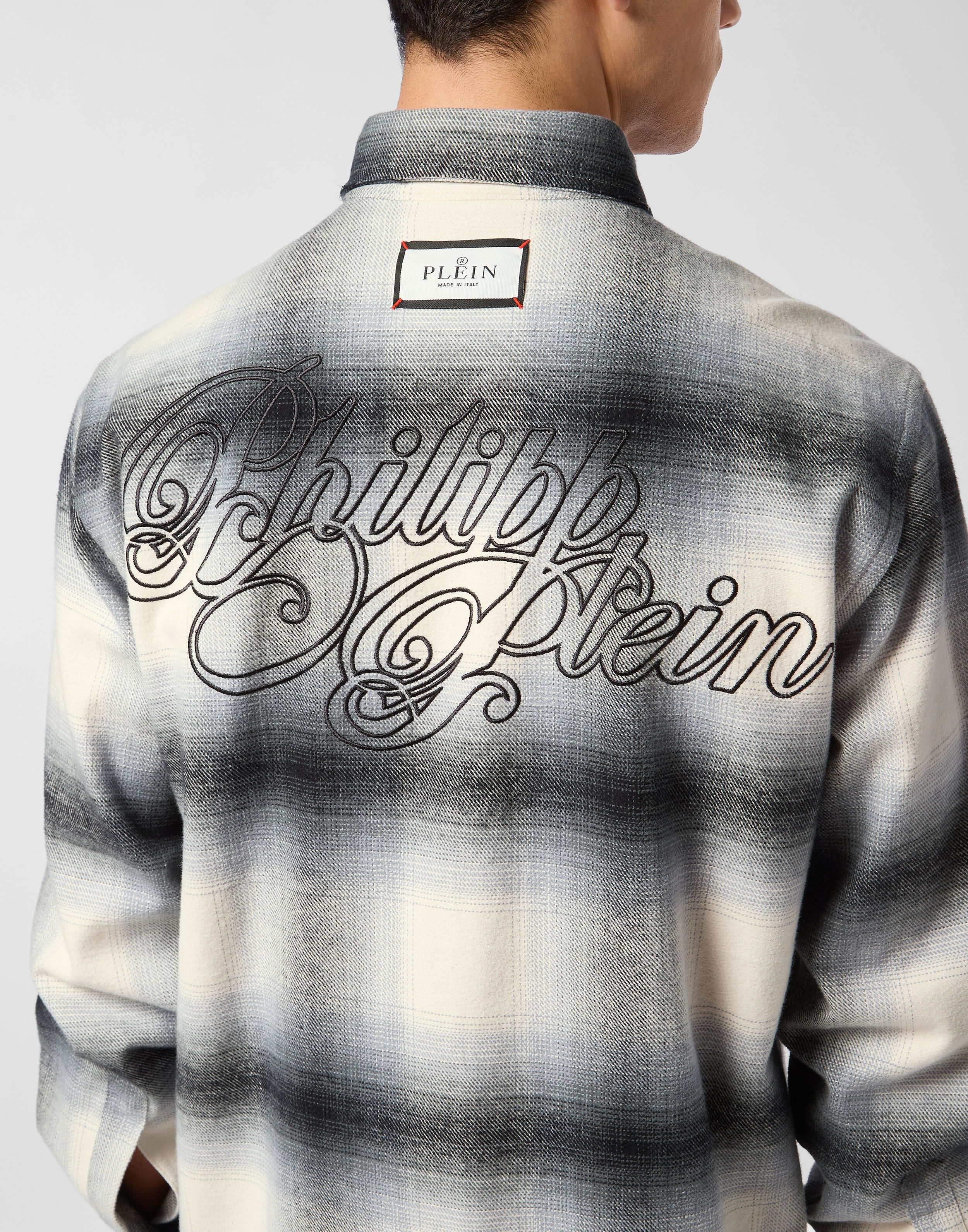 PHILPP PLEIN Plaid Overshirt Signature