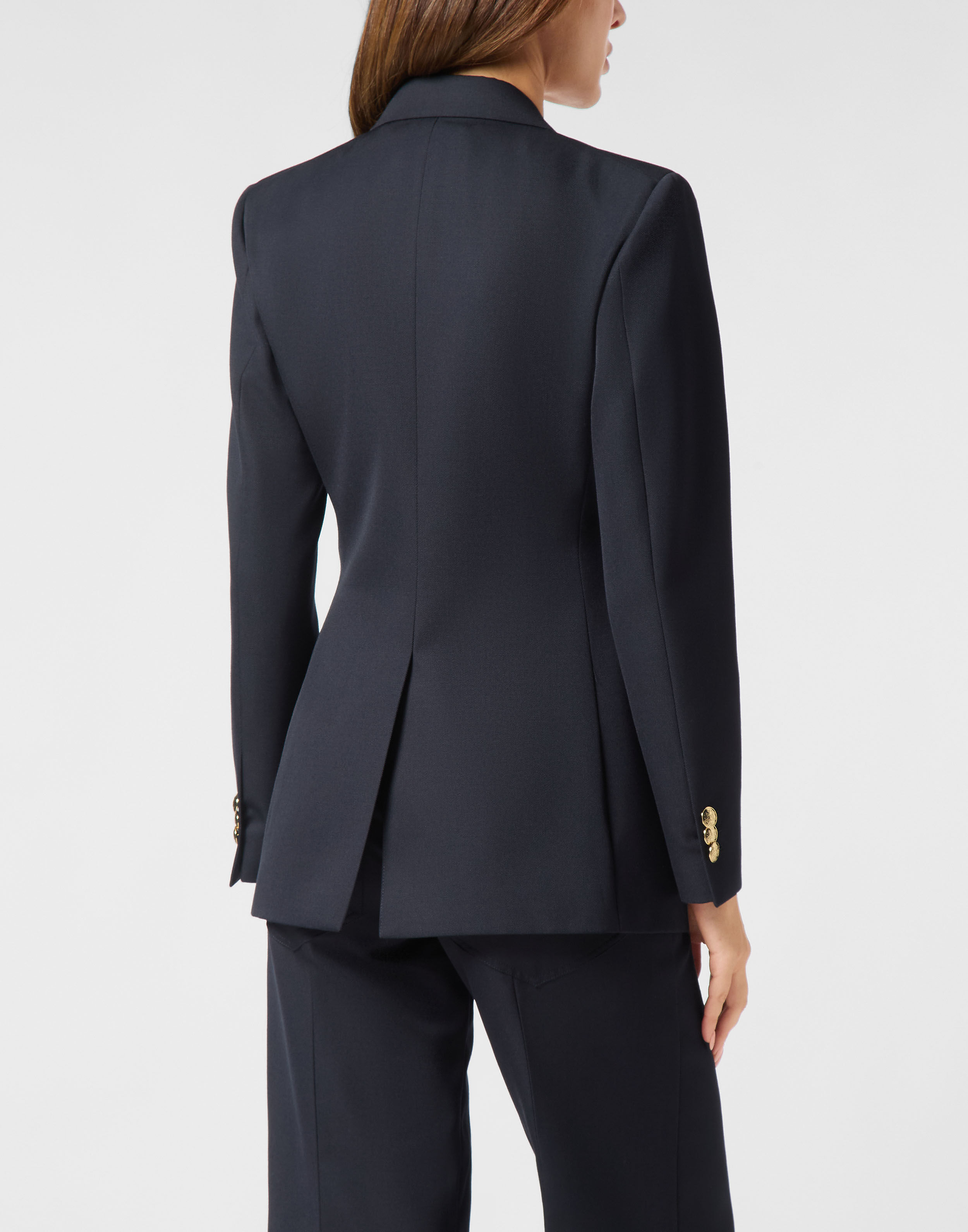 PHILPP PLEIN Wool Marine Fit Blazer LS