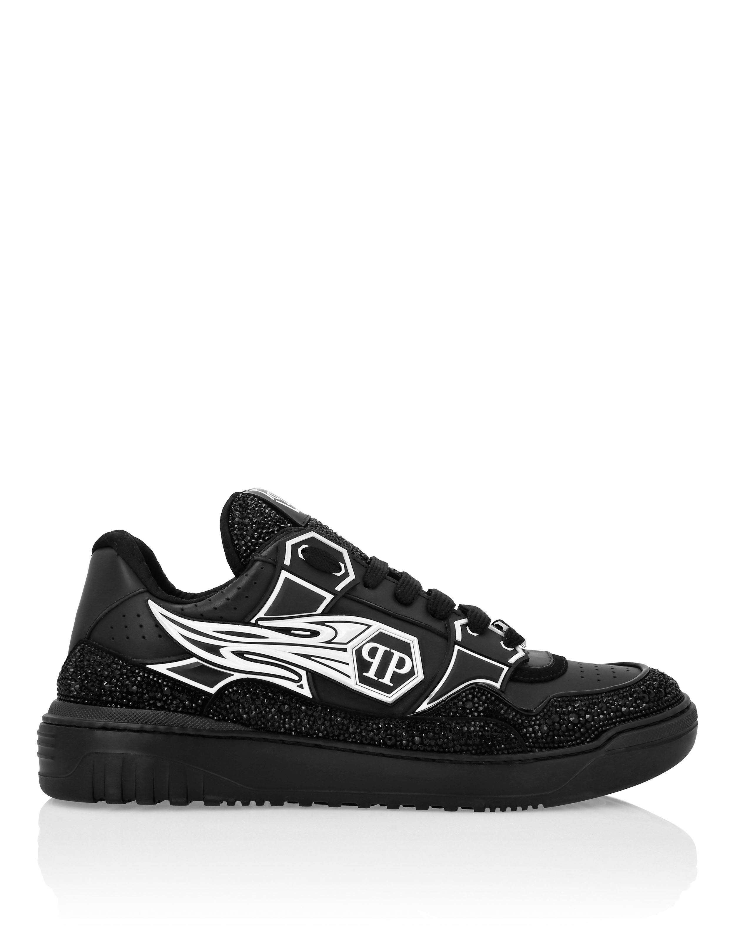 PHILPP PLEIN Leather Low-Top Sneakers Moon Walker