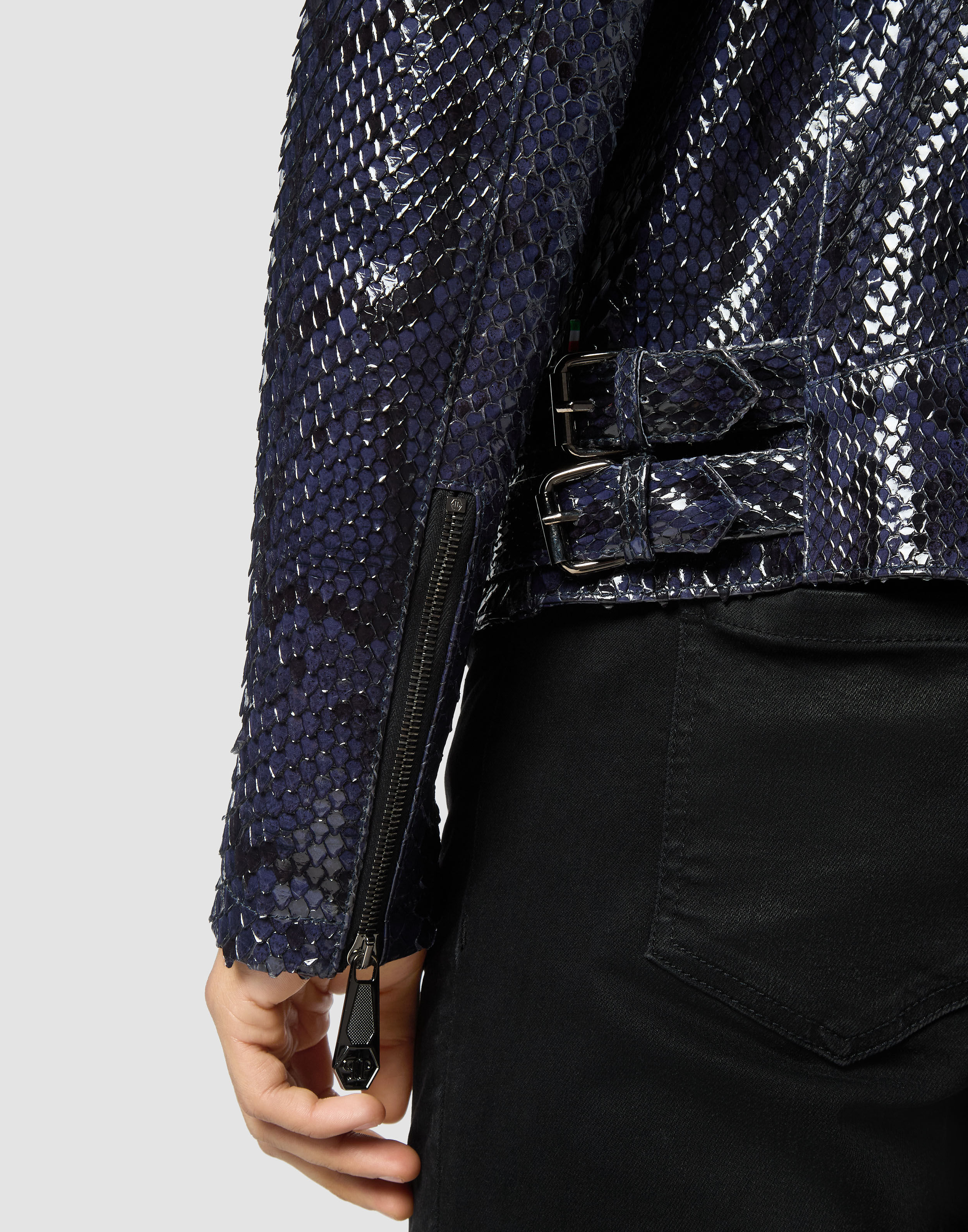 PHILPP PLEIN Python Leather Jacket