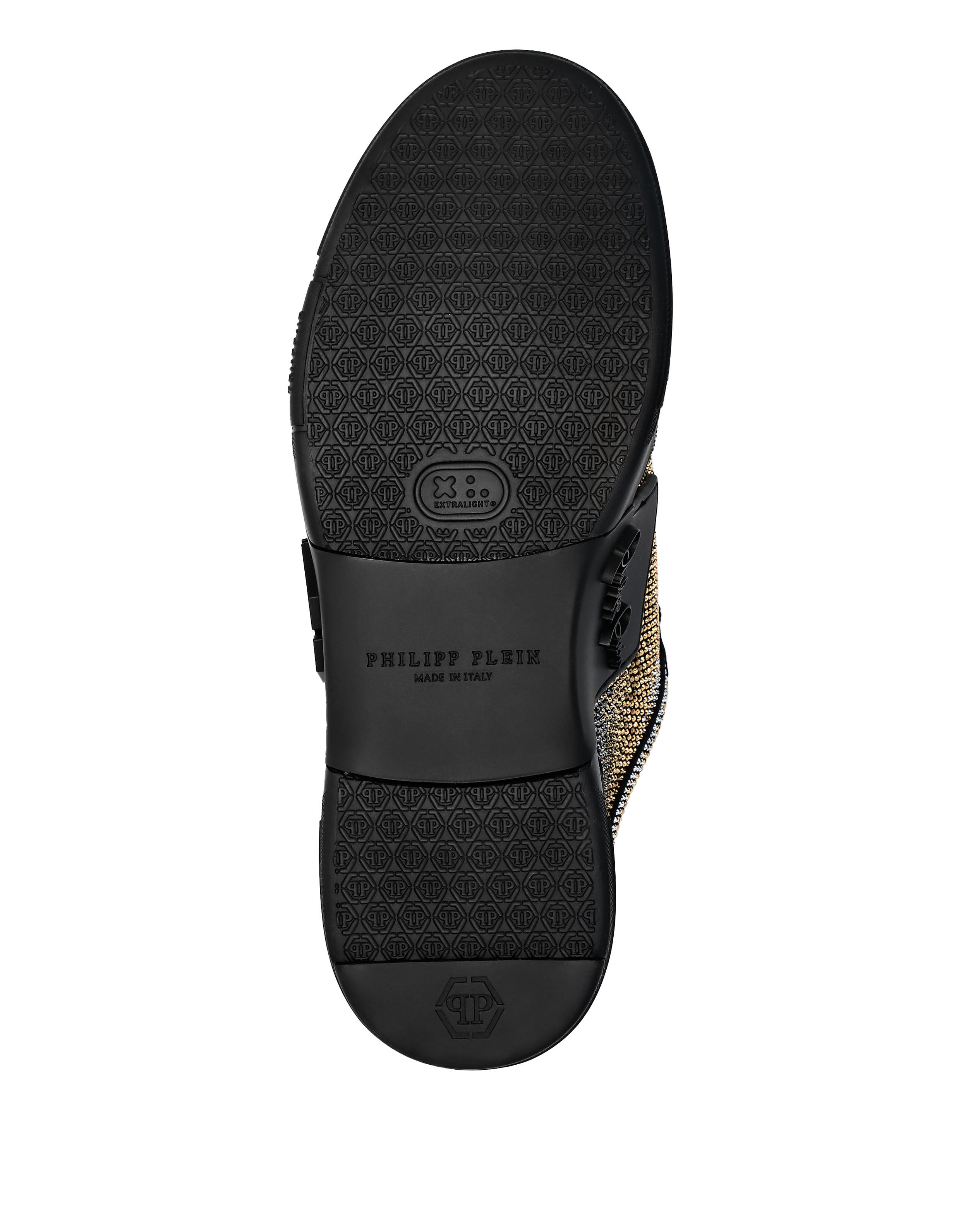 PHILPP PLEIN Suede Lo-Top Sneakers Strass Hexagon