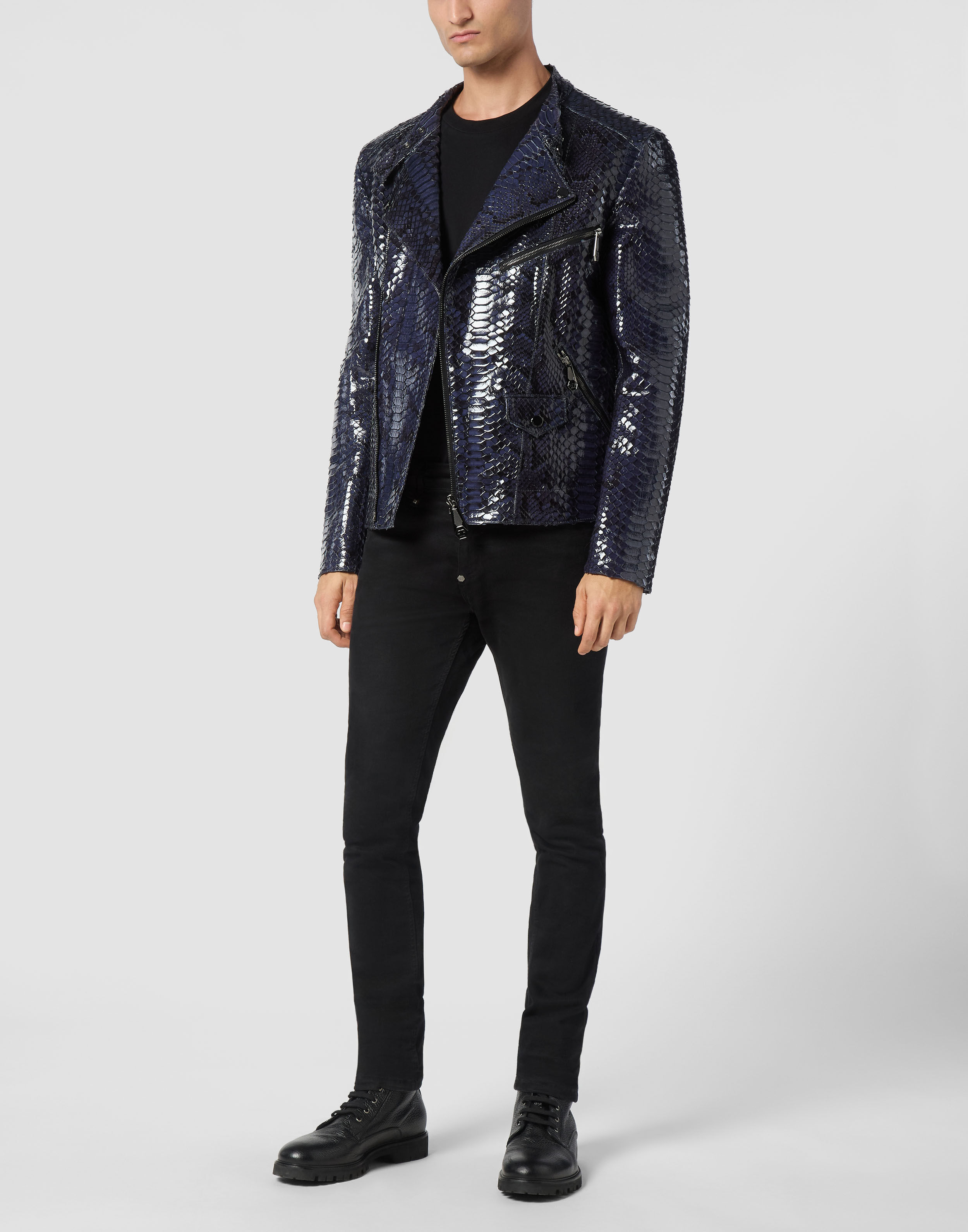 PHILPP PLEIN Python Leather Jacket
