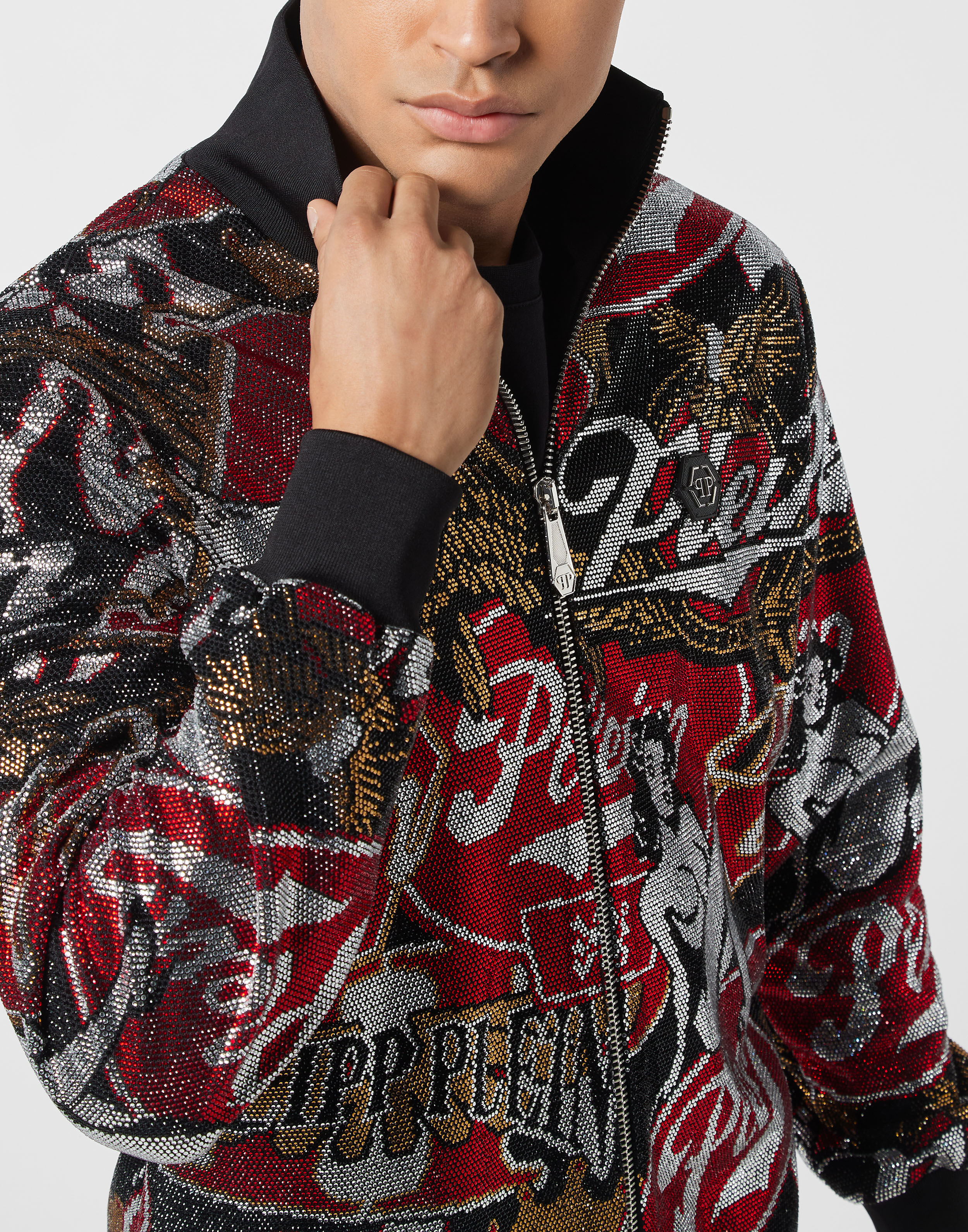 PHILPP PLEIN Tracksuit Jacket Plein Beers Stones