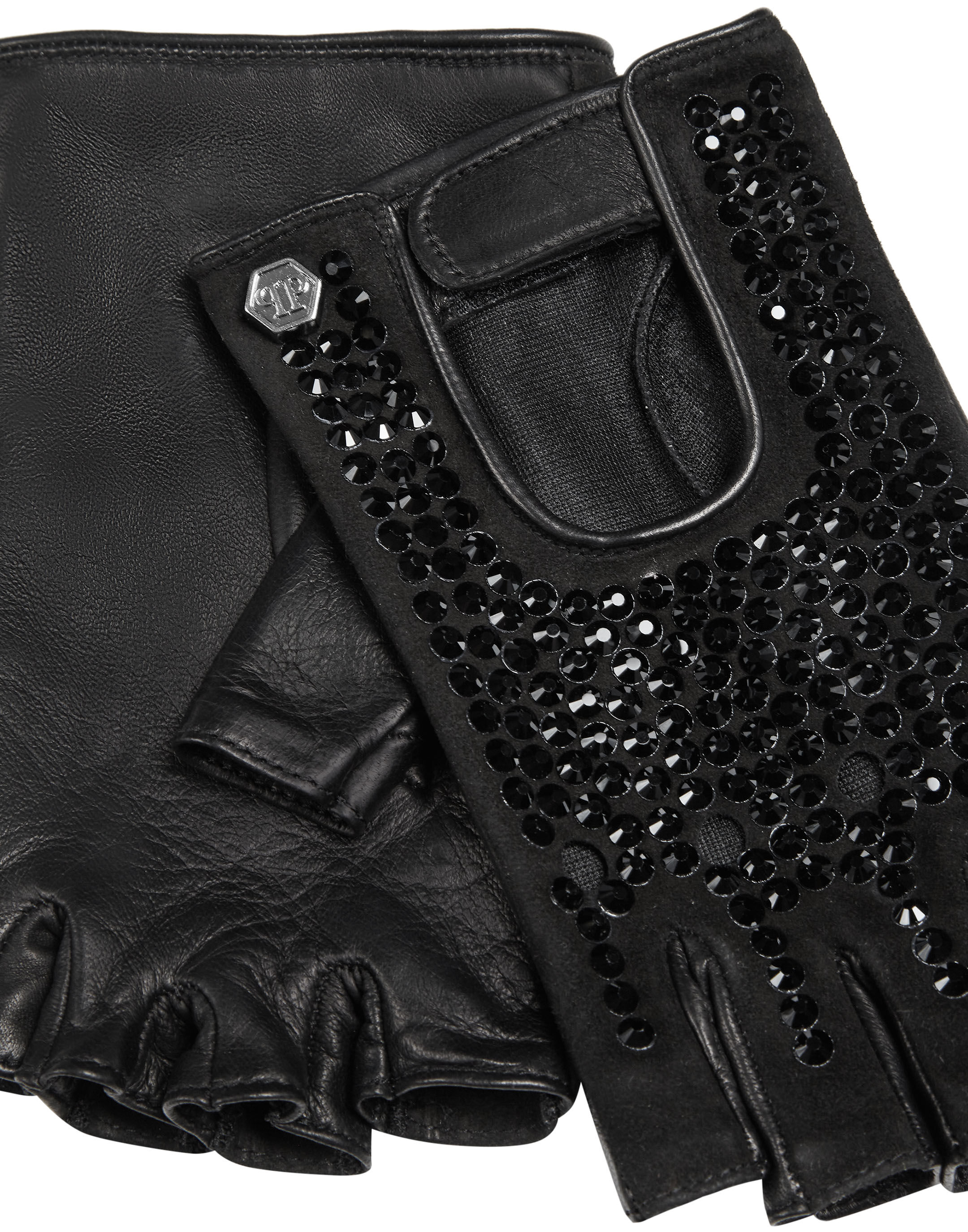 PHILPP PLEIN Driver Gloves with Crystals