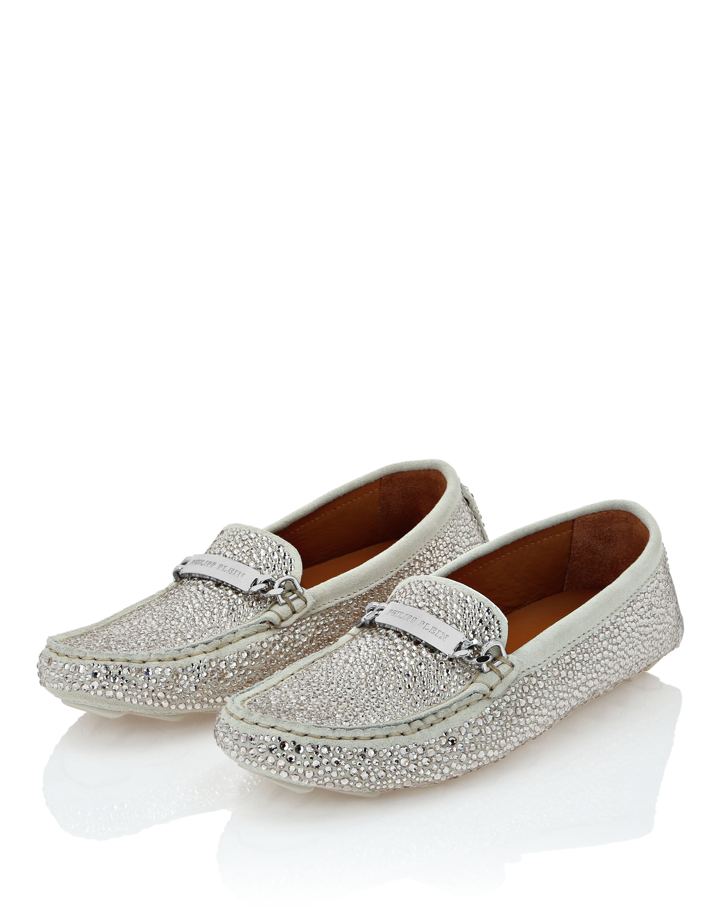 PHILPP PLEIN Suede Strass Moccasin