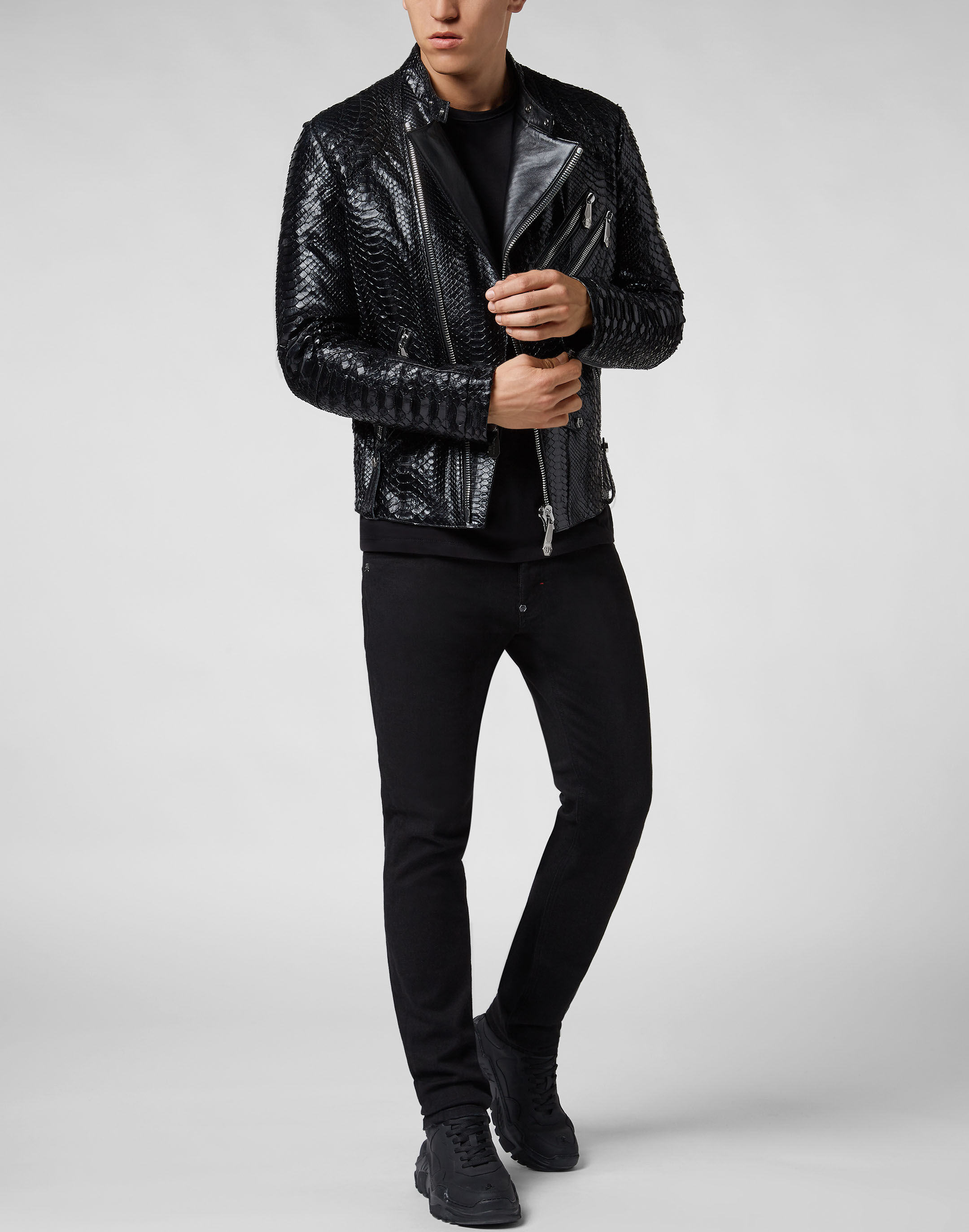 PHILPP PLEIN Leather Biker slim fit Luxury