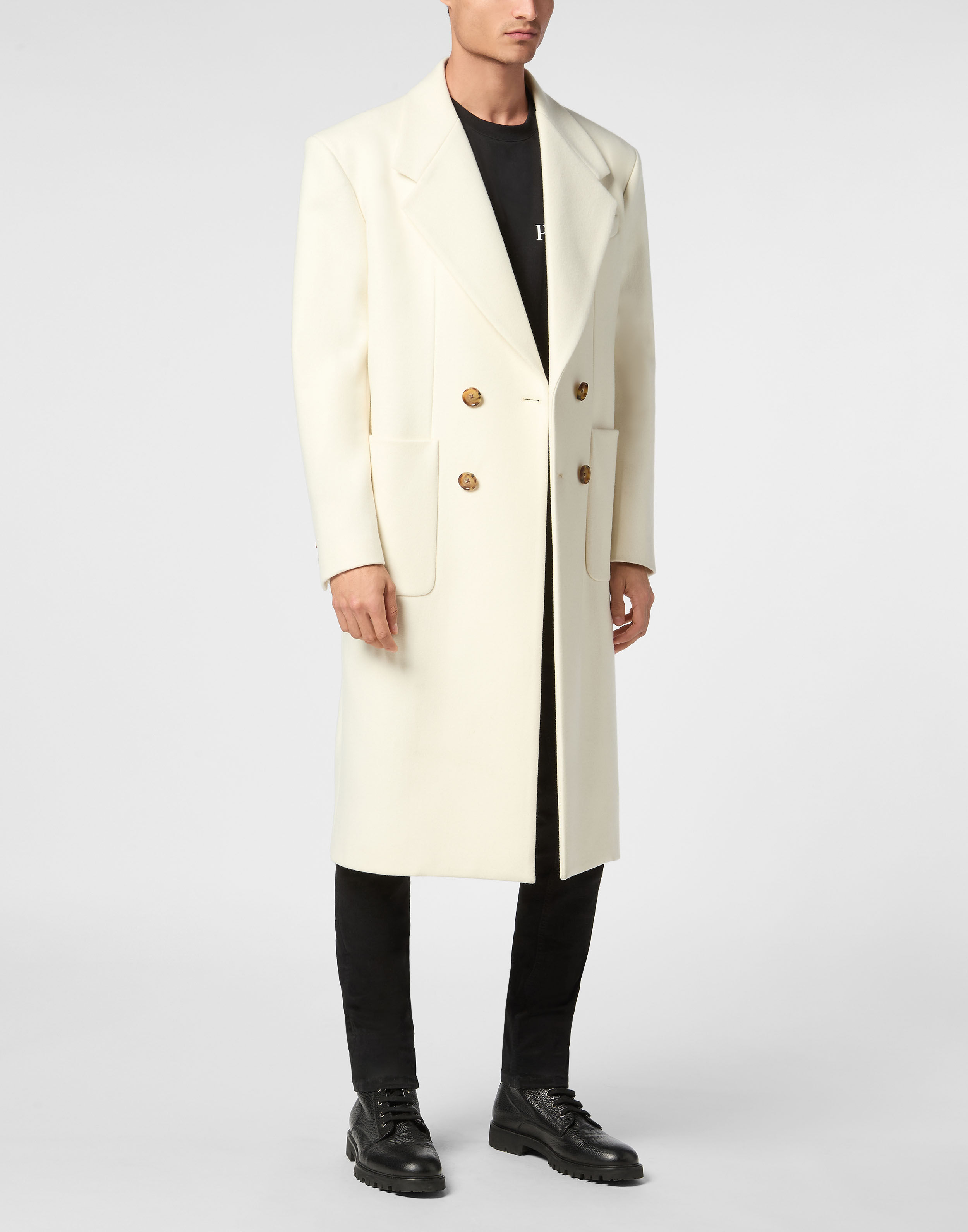 PHILPP PLEIN Wool/Cashmere Coat LS