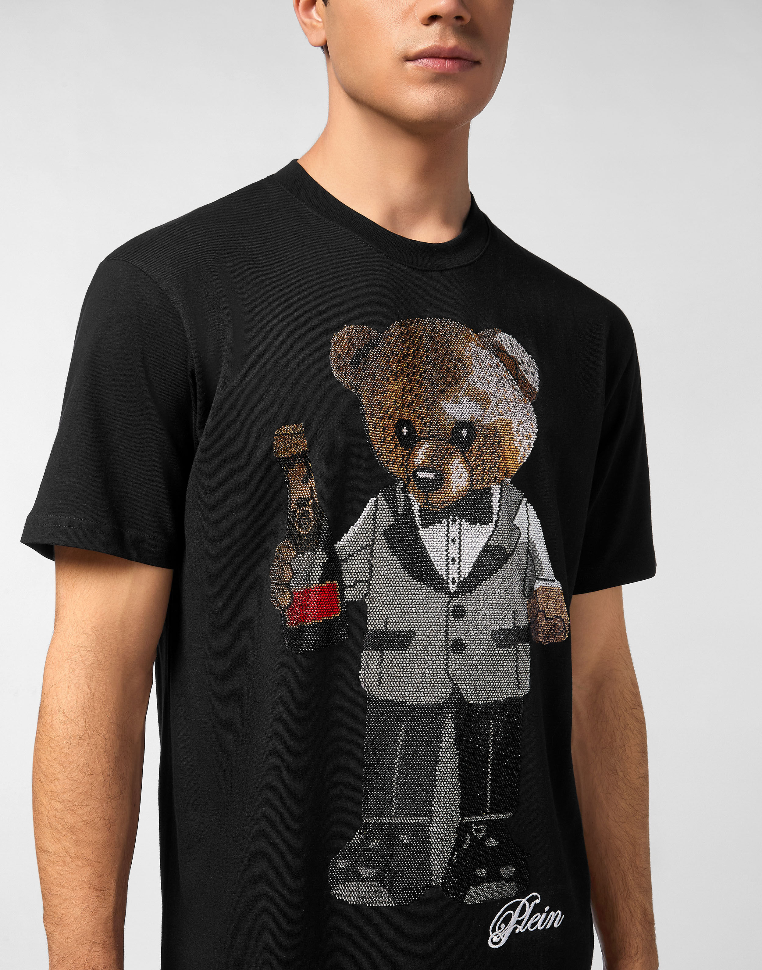 PHILPP PLEIN Round Neck T-Shirt Teddy Bear