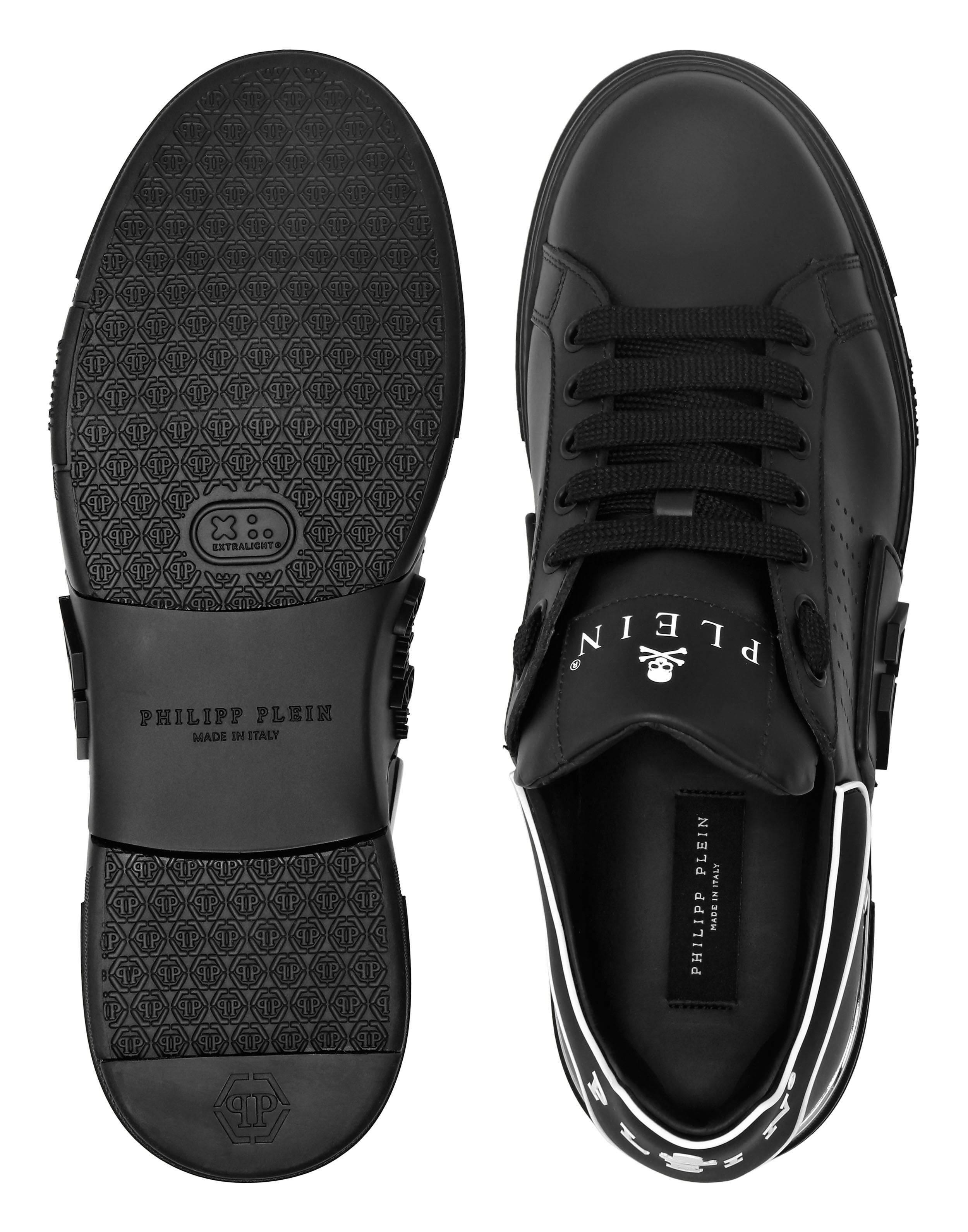 PHILPP PLEIN Nappa Leather Sneakers Low Top Hexagon