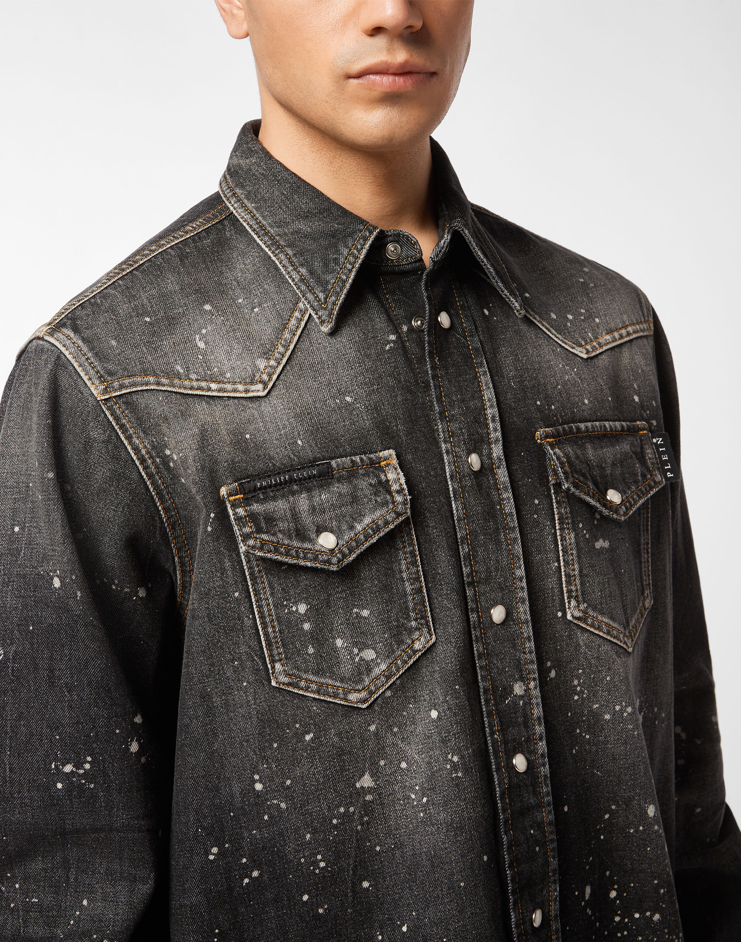 PHILPP PLEIN Oversize Denim Shirt