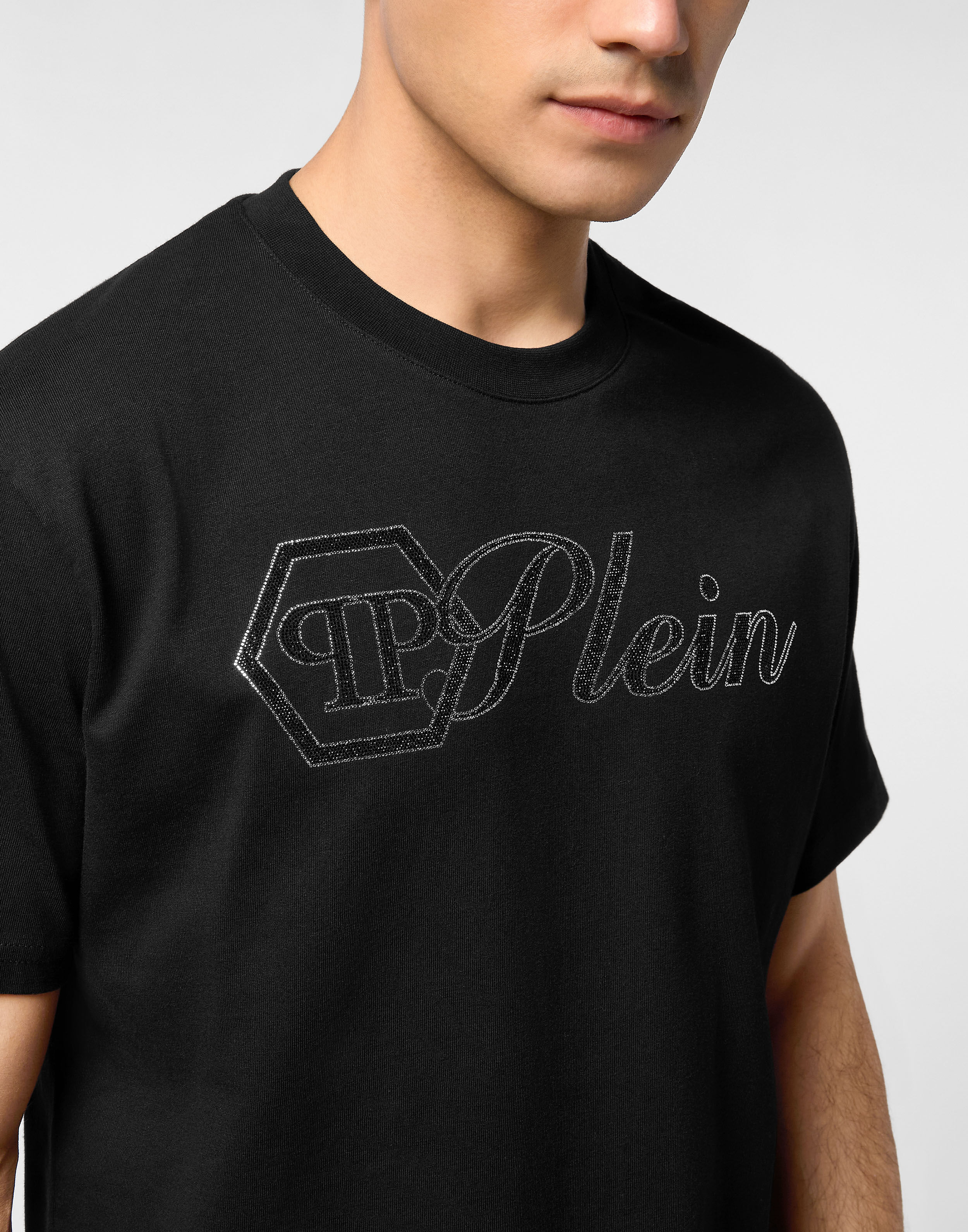 PHILPP PLEIN Round Neck T-Shirt Full Of Stones Plein