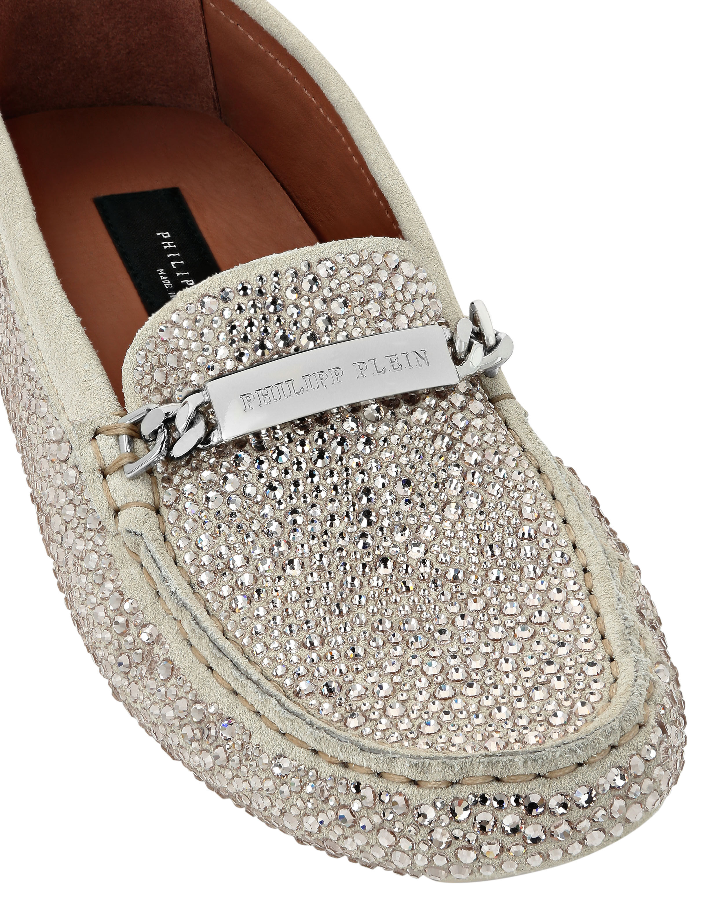 PHILPP PLEIN Suede Strass Moccasin
