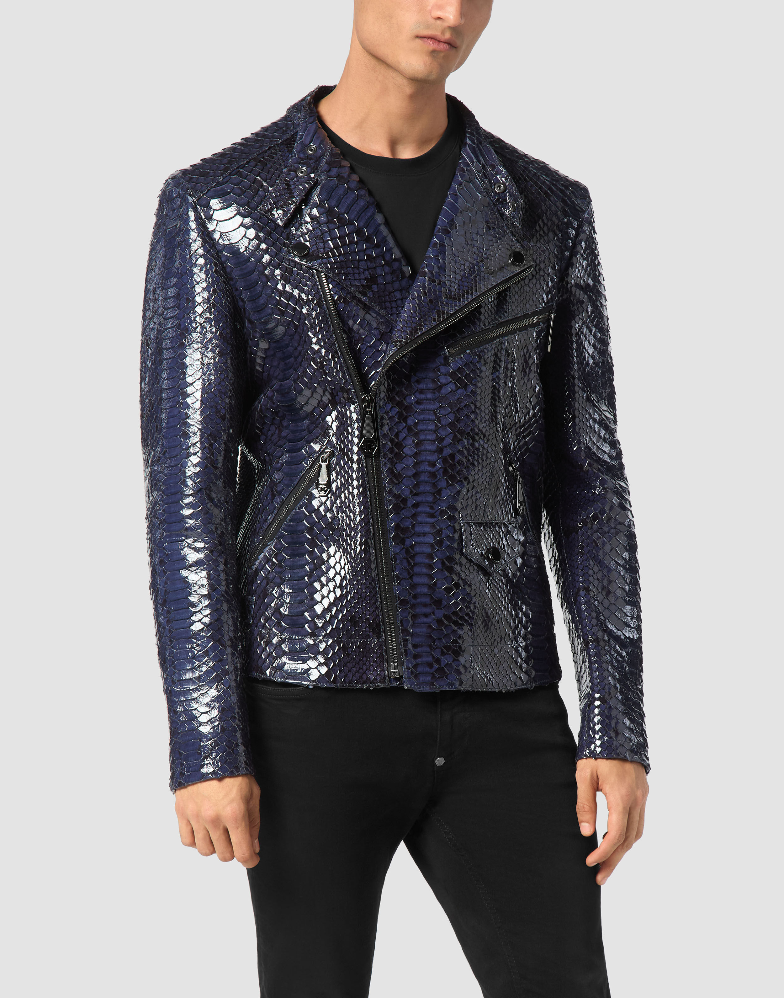 PHILPP PLEIN Python Leather Jacket
