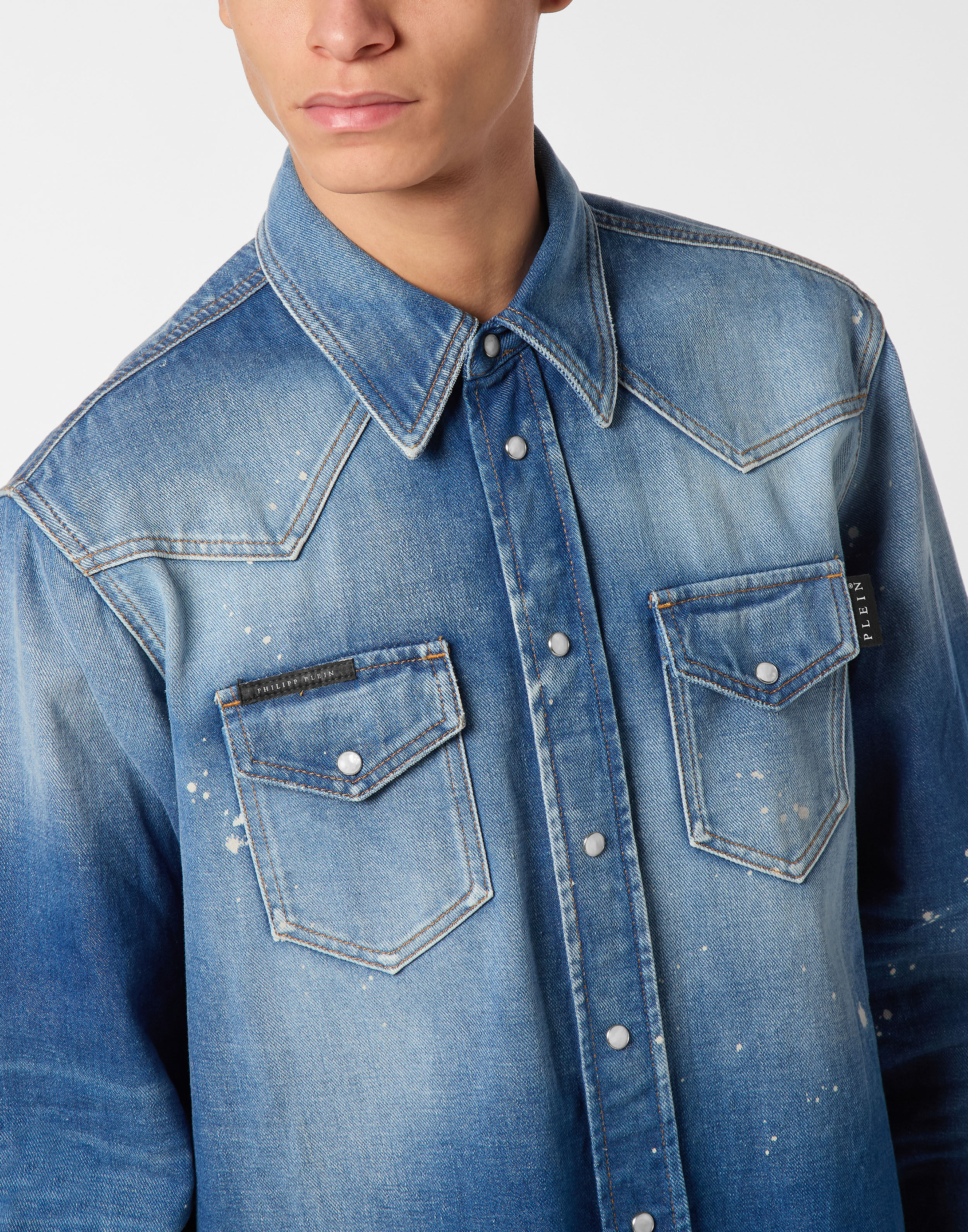 PHILPP PLEIN Oversize Denim Shirt