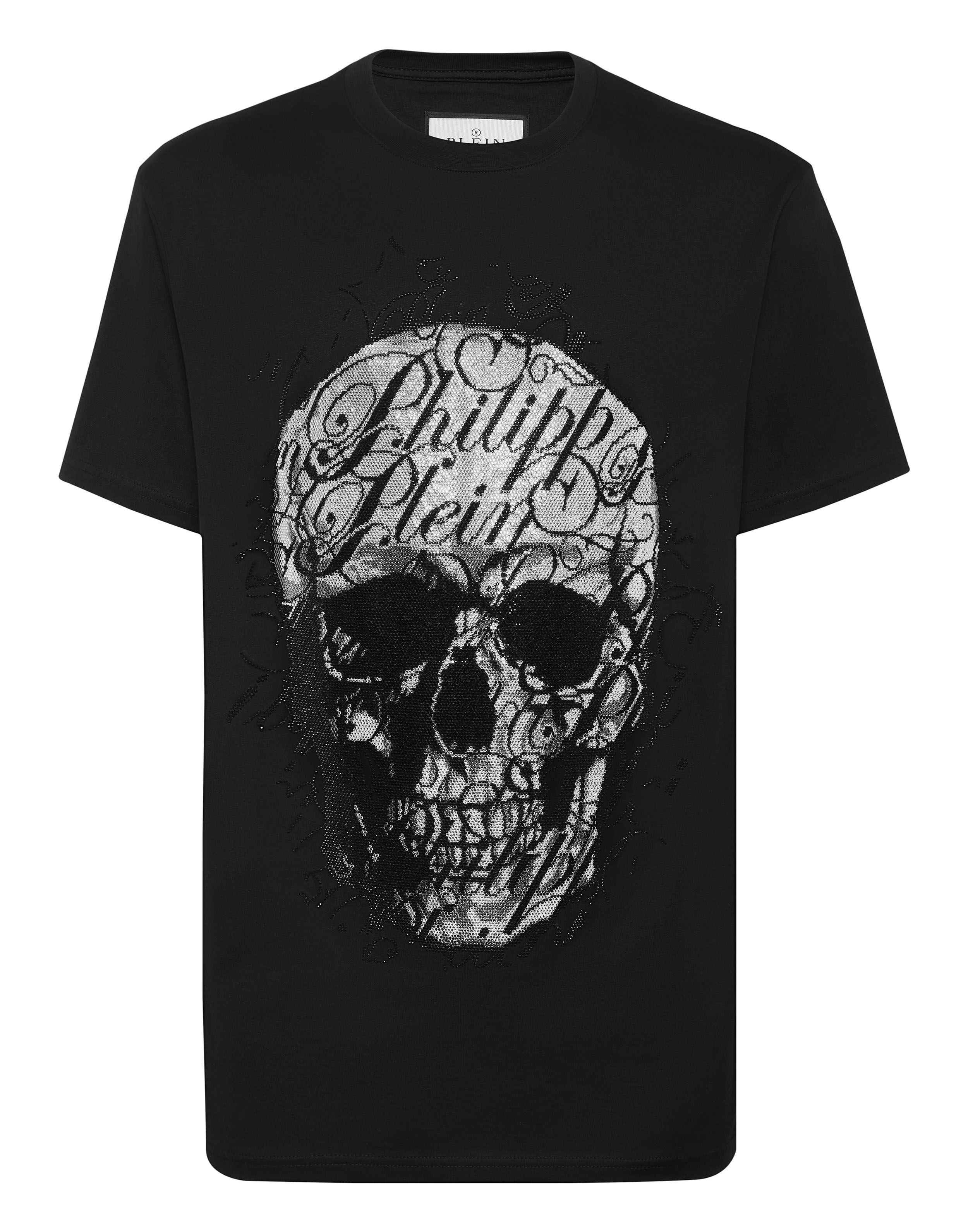 PHILPP PLEIN T-shirt Round Neck SS Skull Coursive