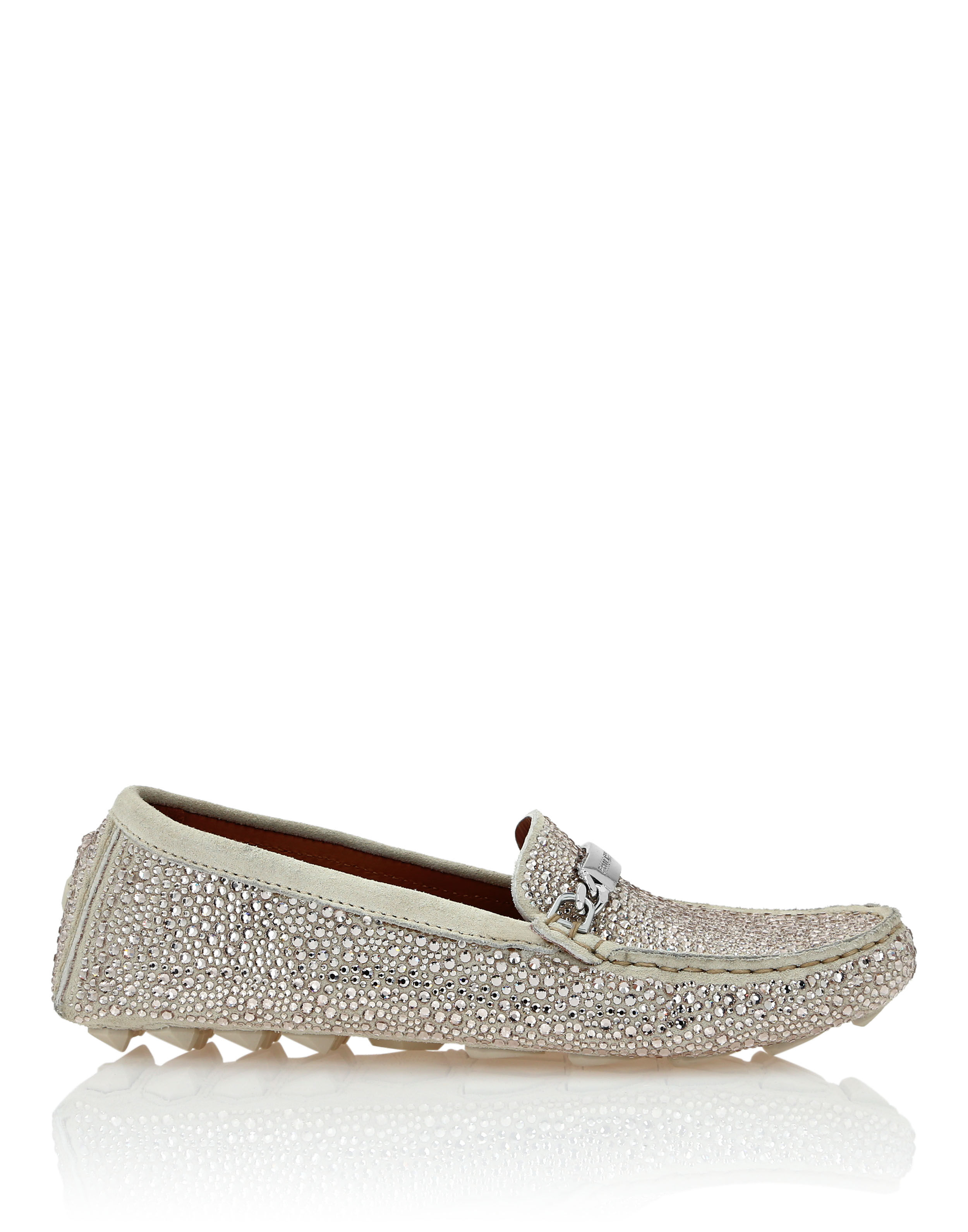 PHILPP PLEIN Suede Strass Moccasin