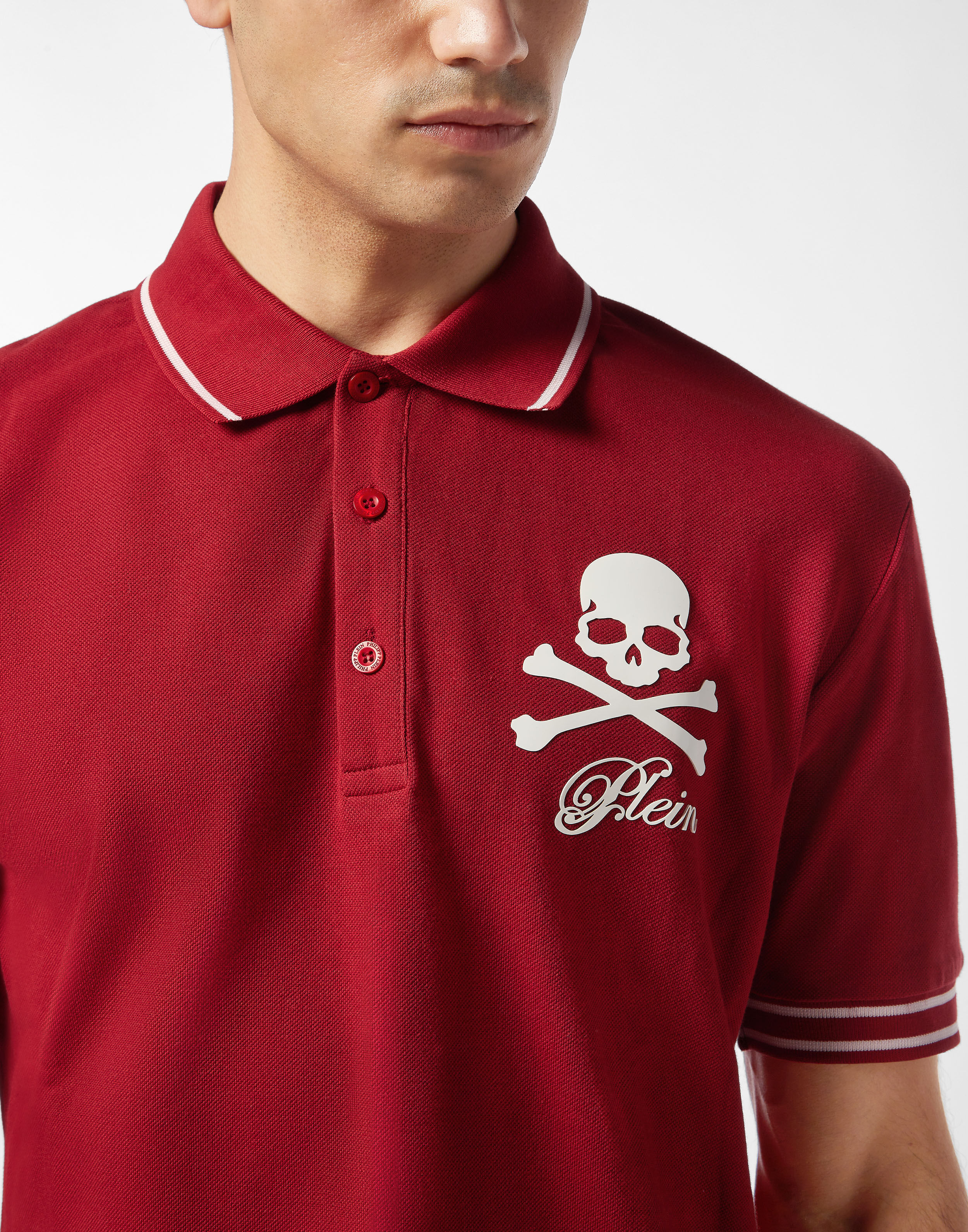 PHILPP PLEIN Piquet Polo Shirt Skull & Bones