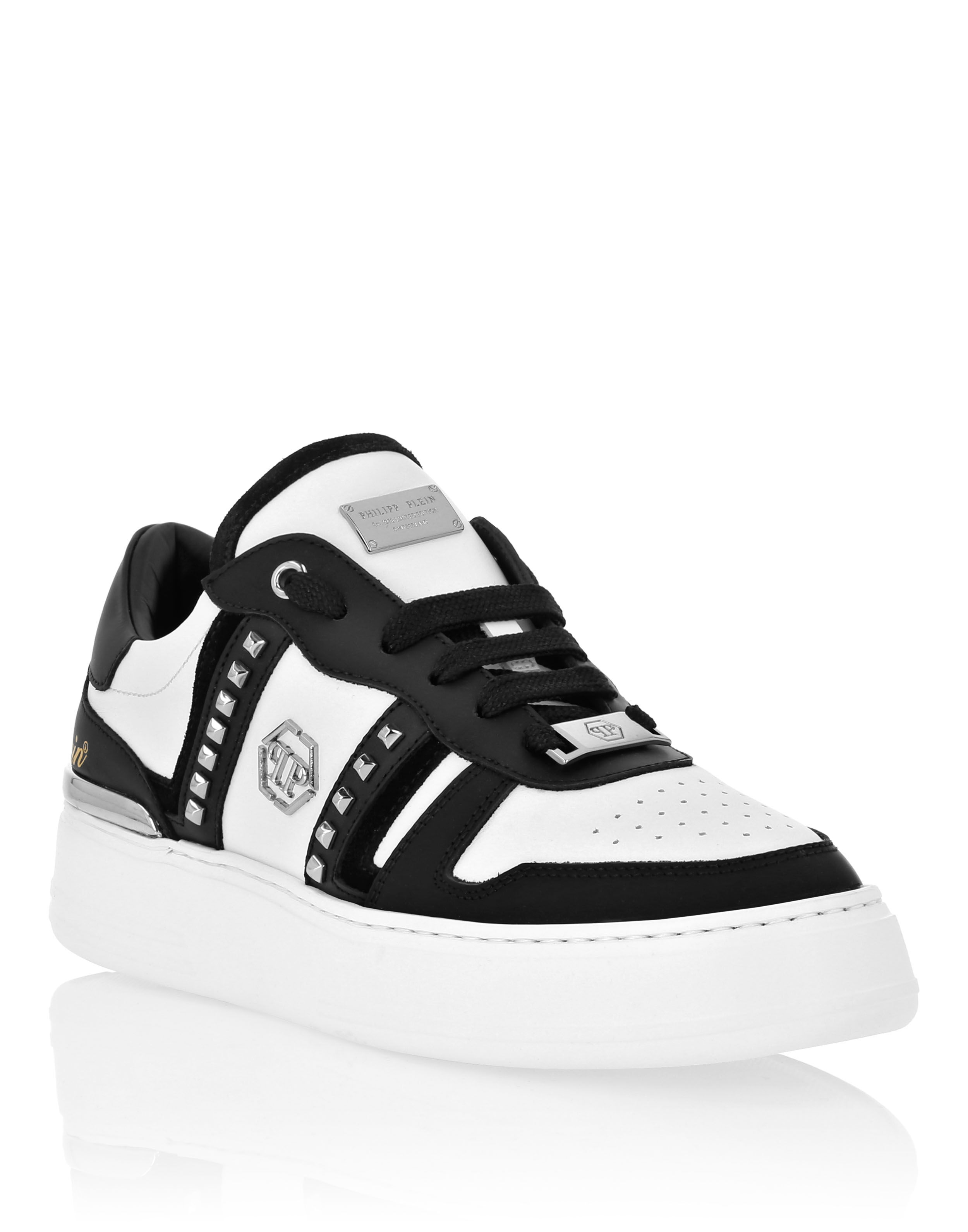 PHILPP PLEIN Low Top Sneakers Mix Cut Studs