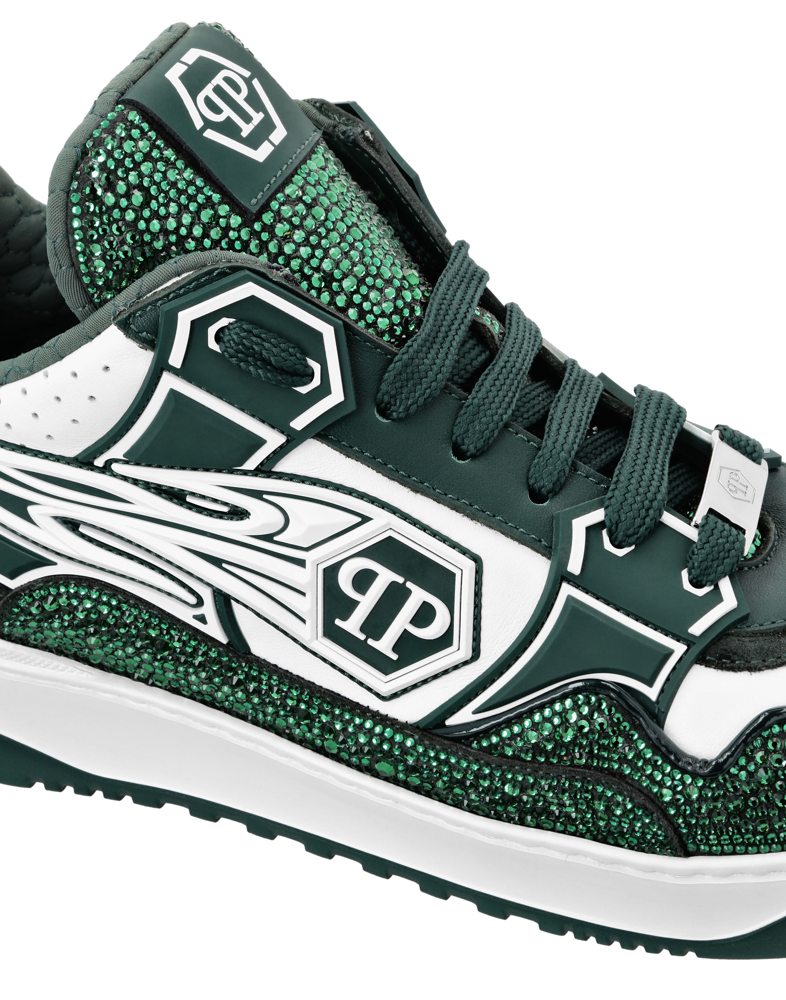 PHILPP PLEIN Leather Low-Top Sneakers Moon Walker