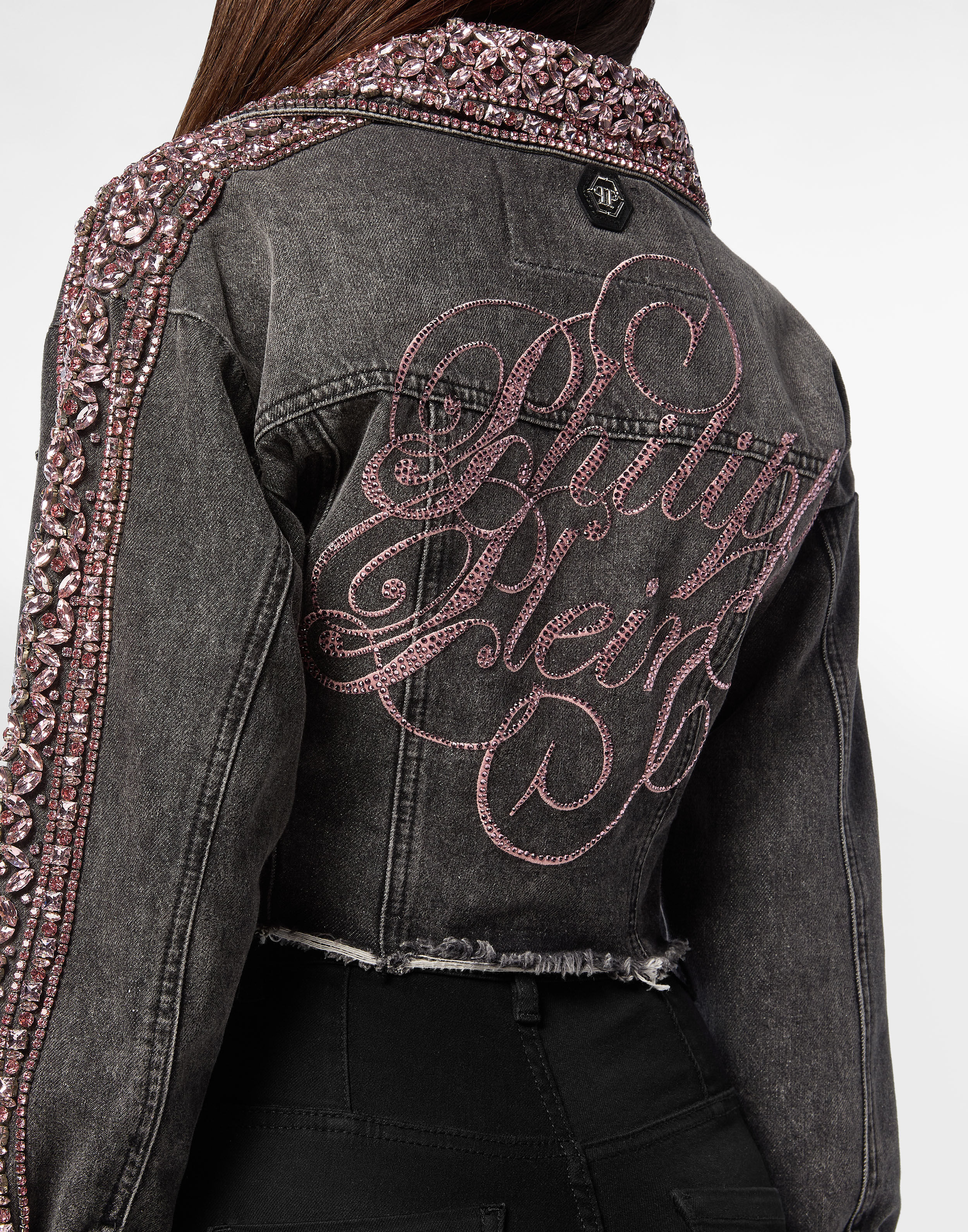 PHILPP PLEIN Cropped Denim Jacket