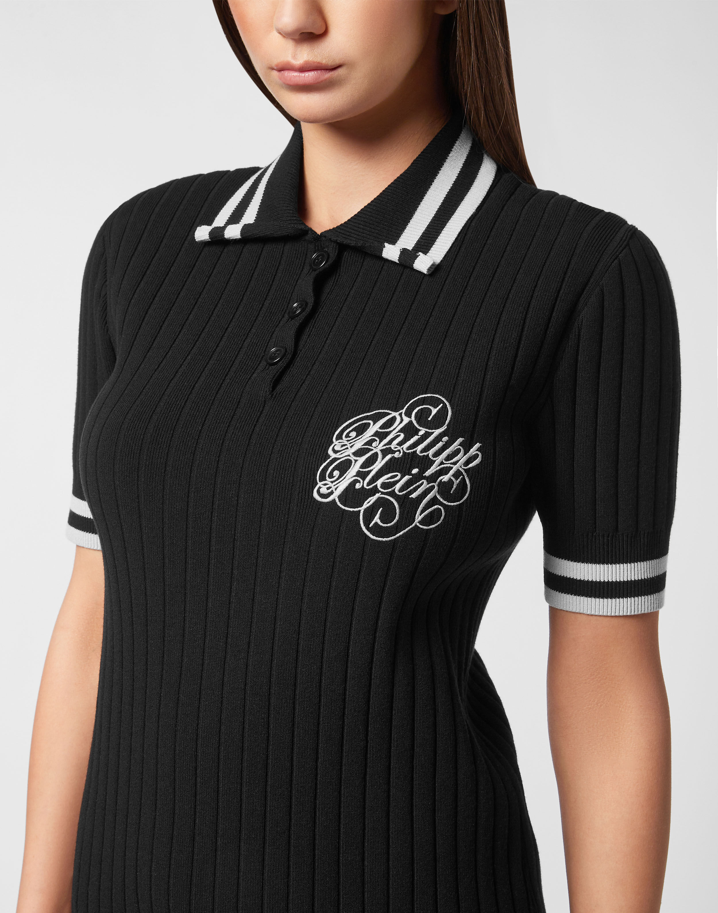 PHILPP PLEIN Knit Polo Dress