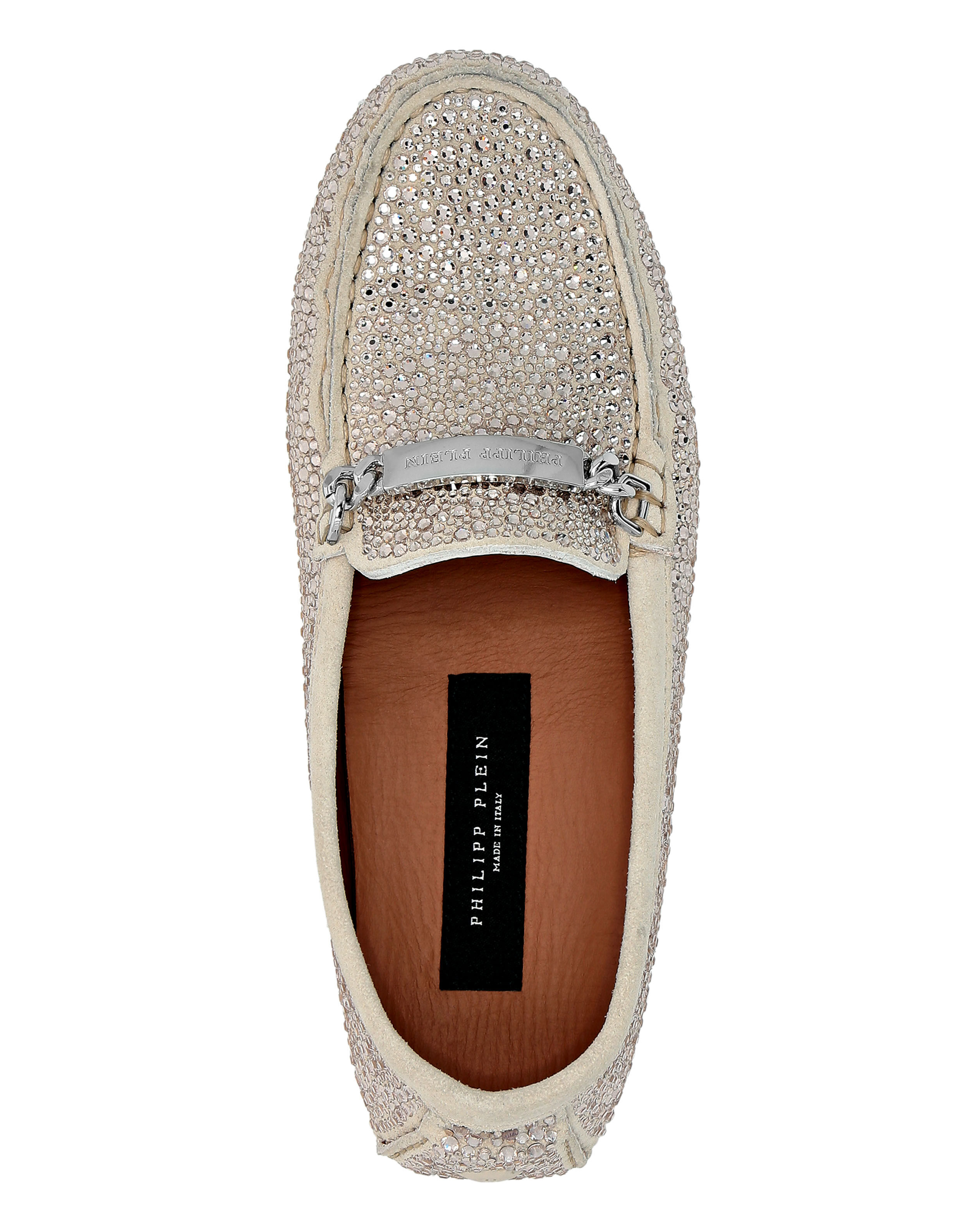 PHILPP PLEIN Suede Strass Moccasin