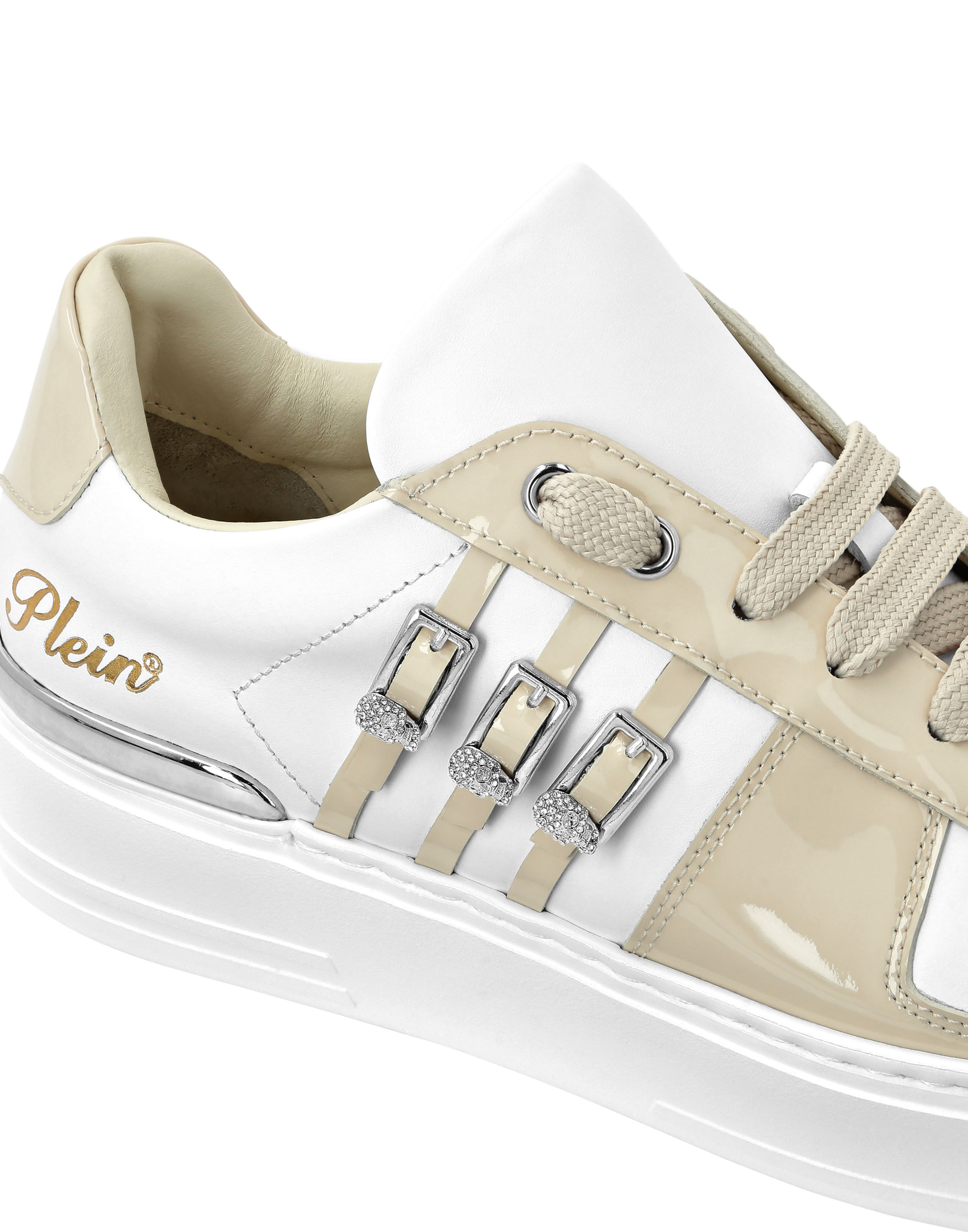 PHILPP PLEIN Low Top Sneakers Belts Skull