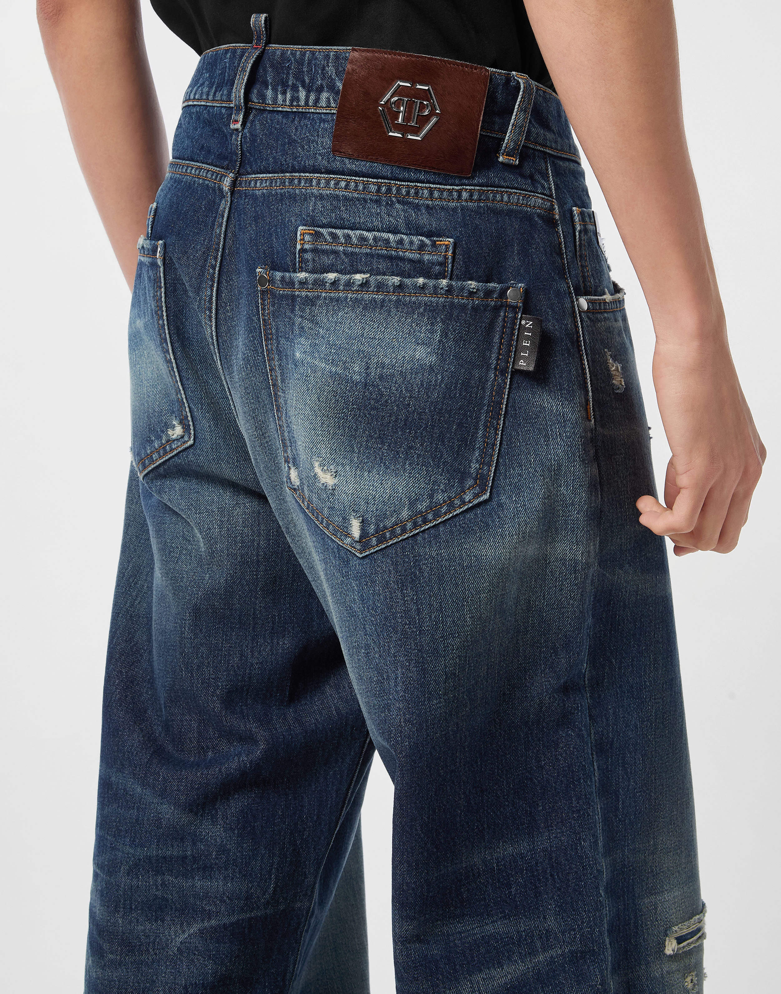 PHILPP PLEIN 5-Pocket Beach Boy Fit Jeans