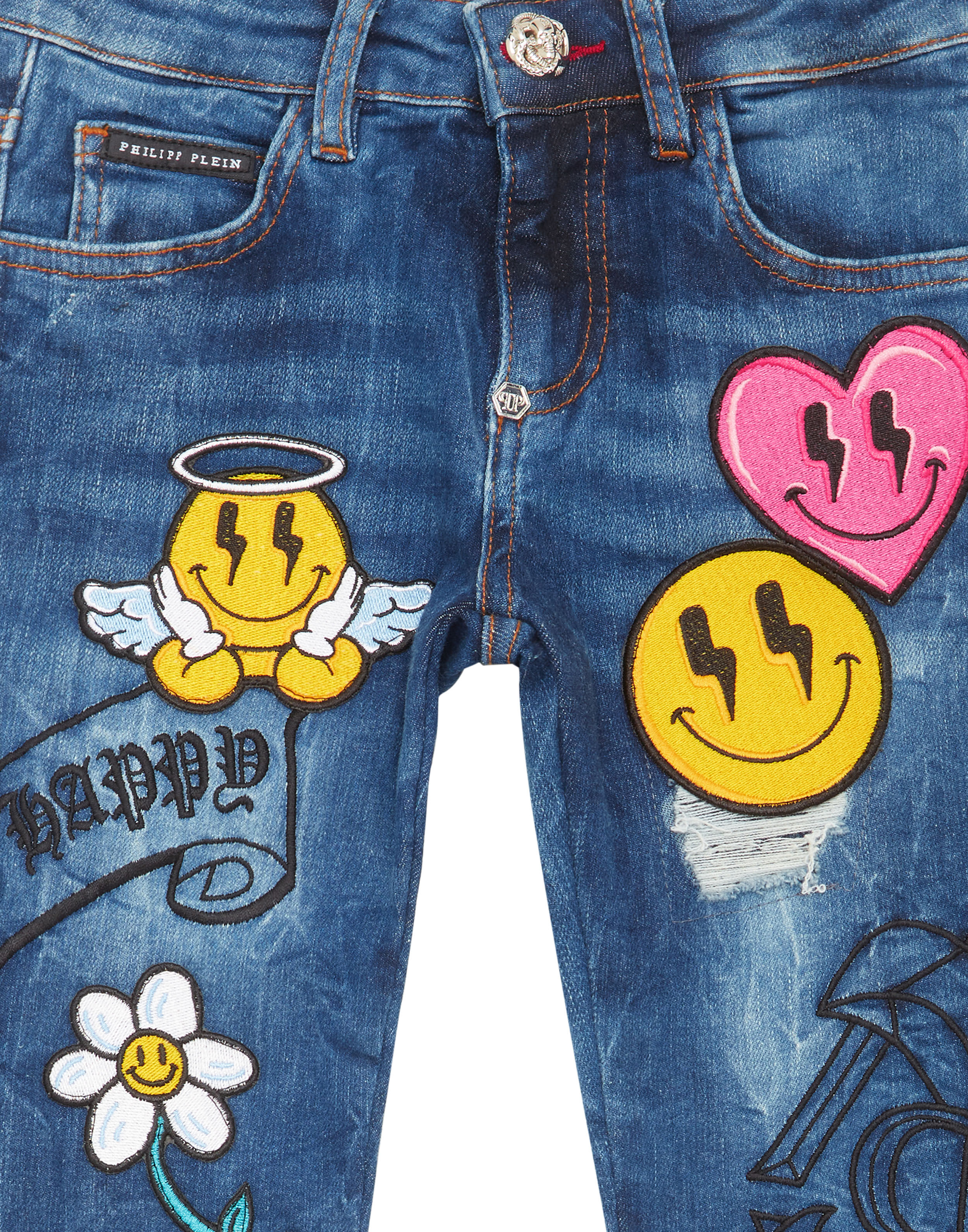 PHILPP PLEIN Denim Trousers Loose Fit Smile