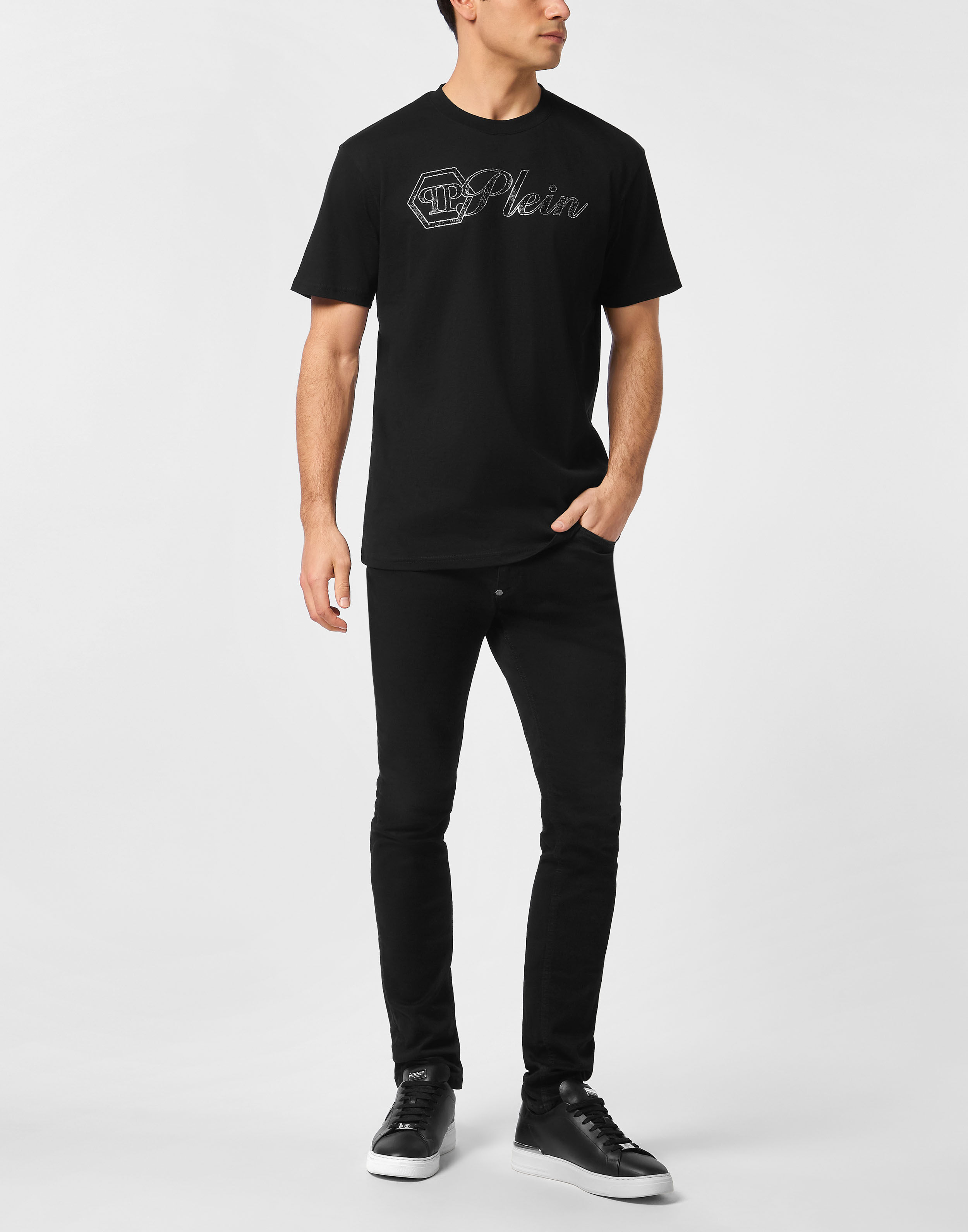 PHILPP PLEIN Round Neck T-Shirt Full Of Stones Plein