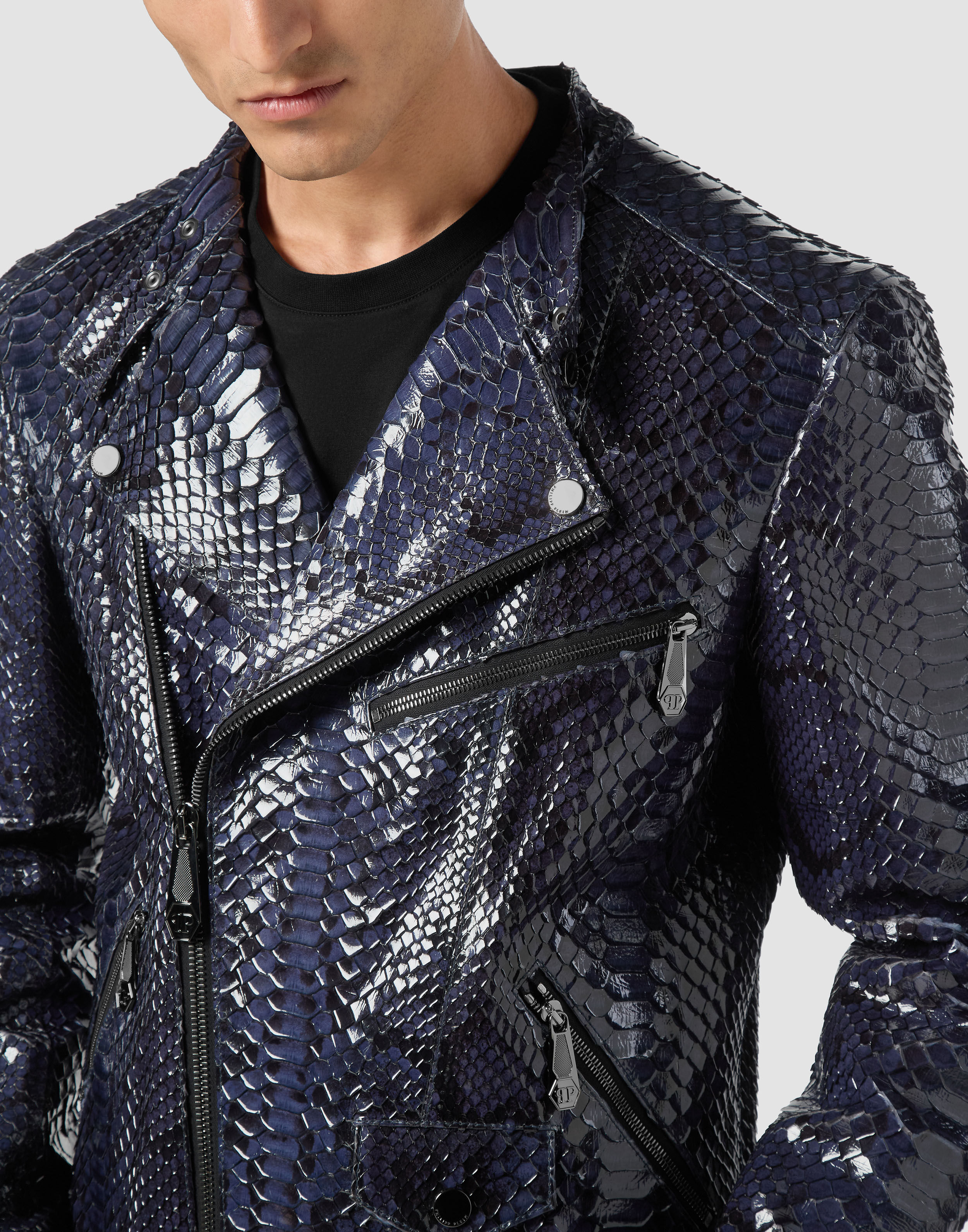 PHILPP PLEIN Python Leather Jacket